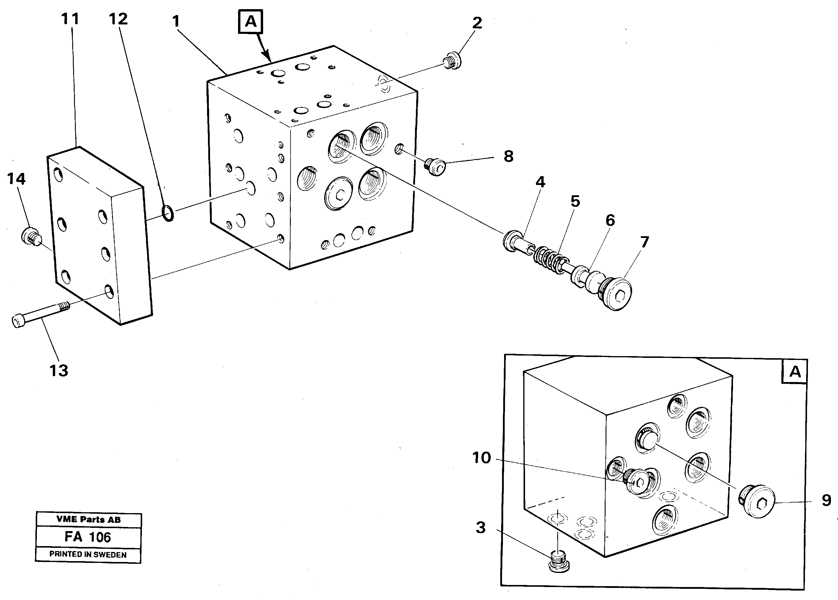 Slew valve block — volvo parts diagram