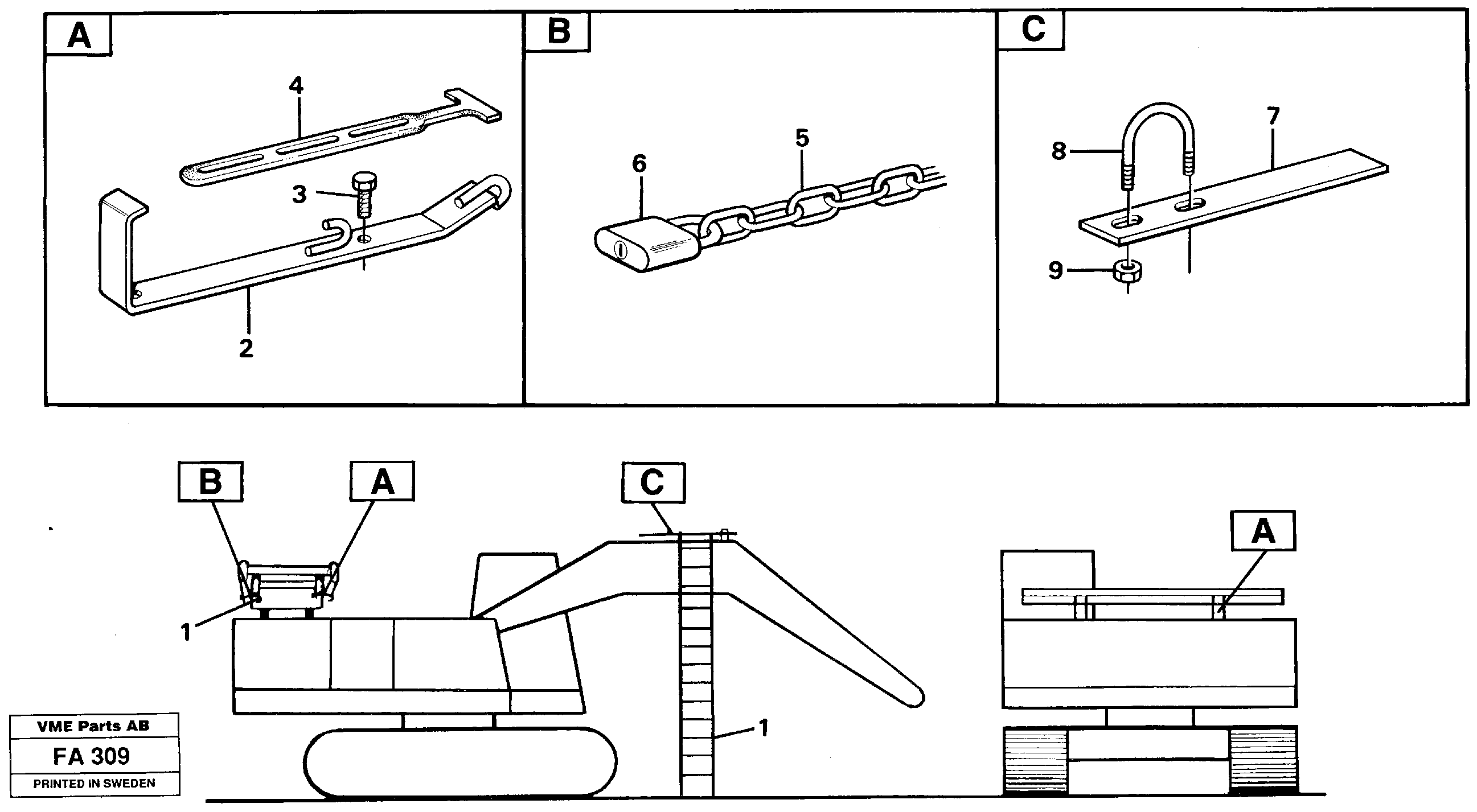 Ladder with cage  14022280 — volvo parts diagram