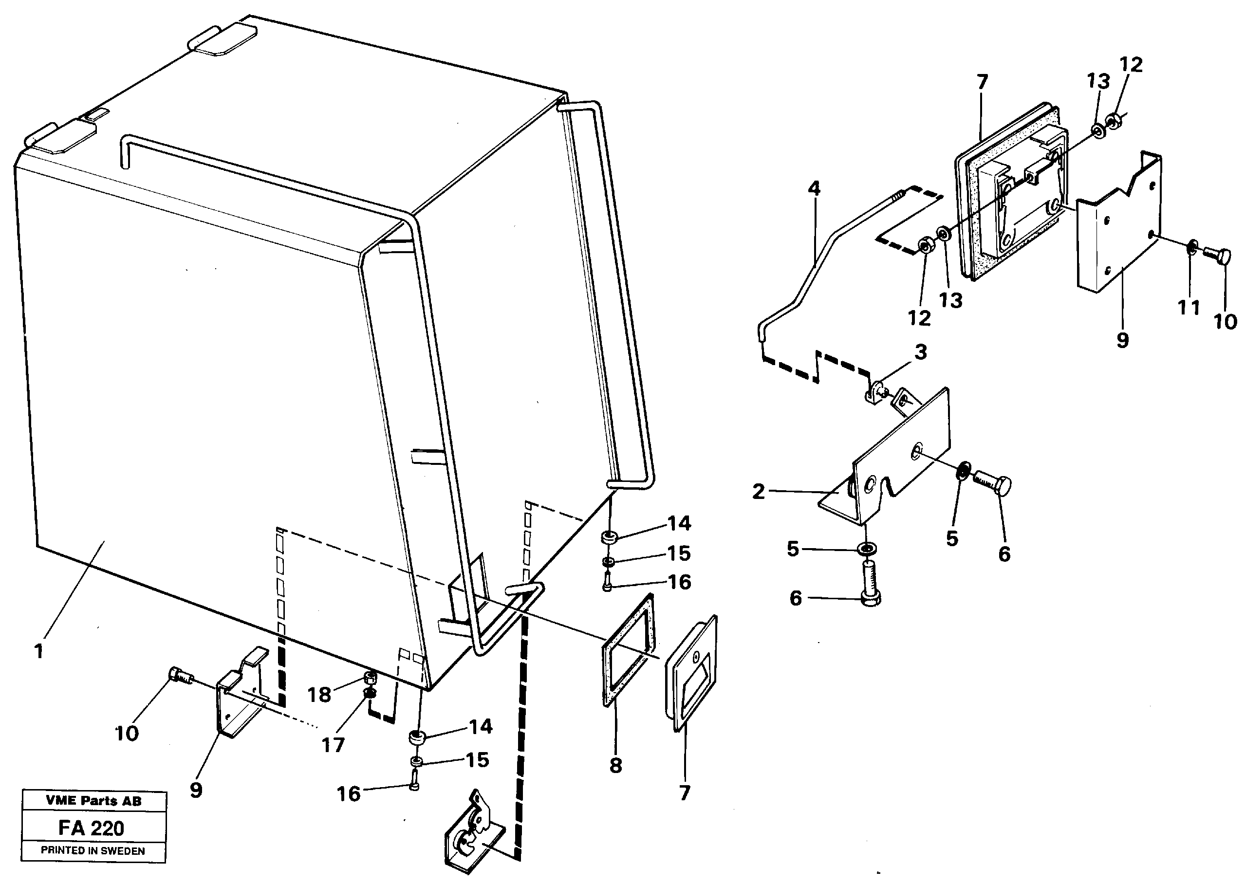Casing over battery — volvo parts diagram