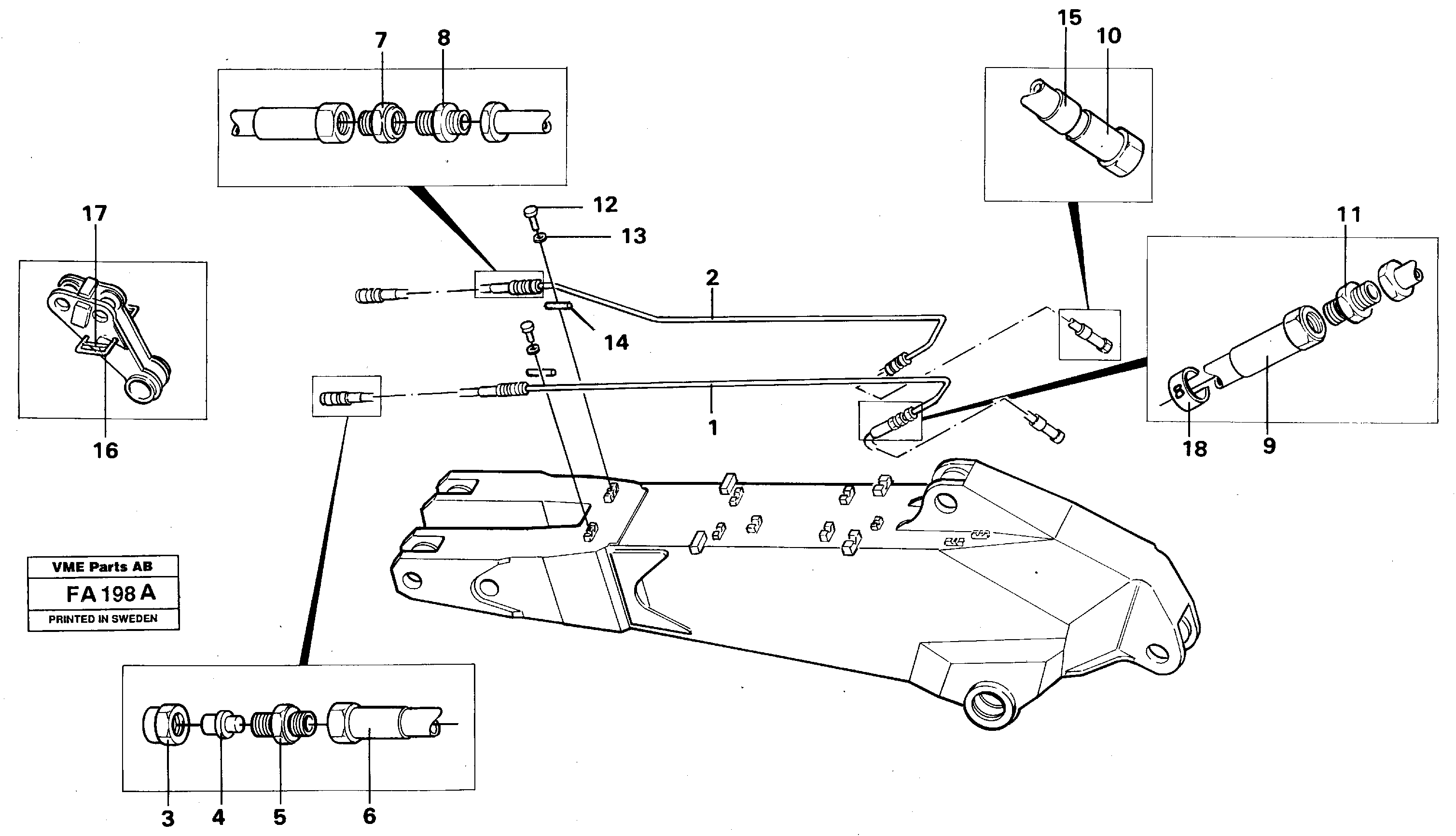 Hydr. quick fit equipm. on short dipper arm, 2.25m  14263409 — volvo parts diagram