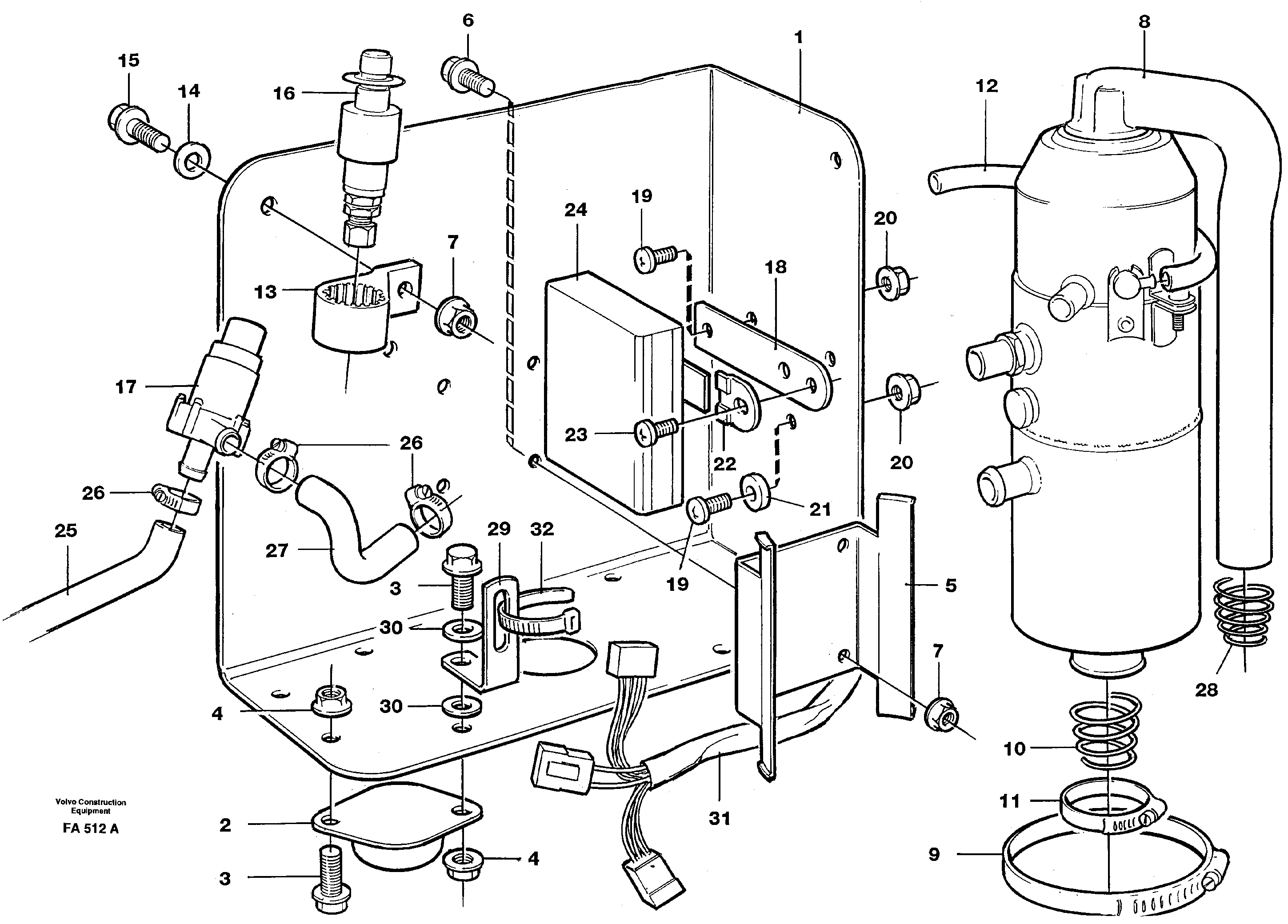 Heater, diesel — volvo parts diagram