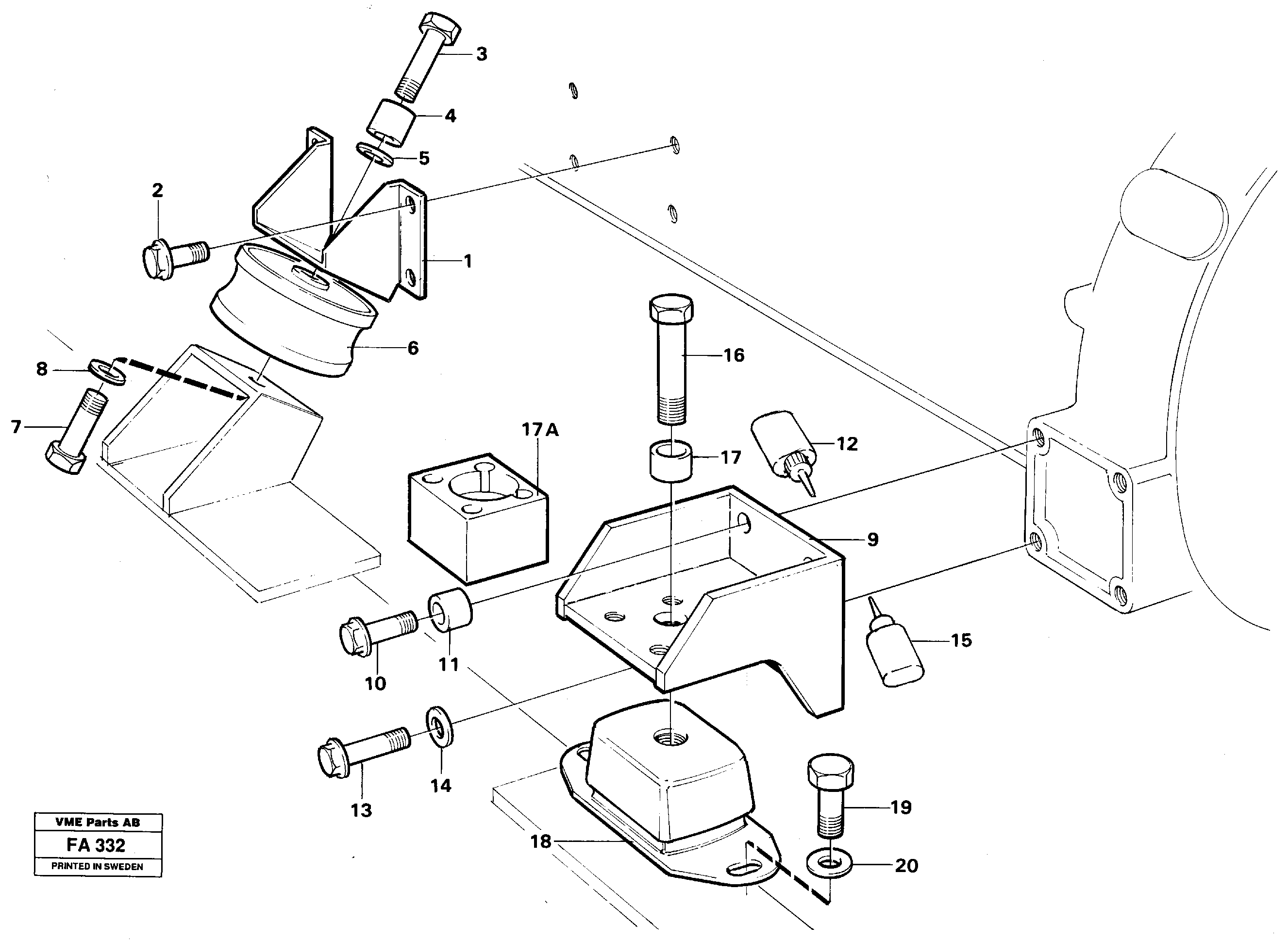 Engine mounting  TD 61 GE — volvo parts diagram