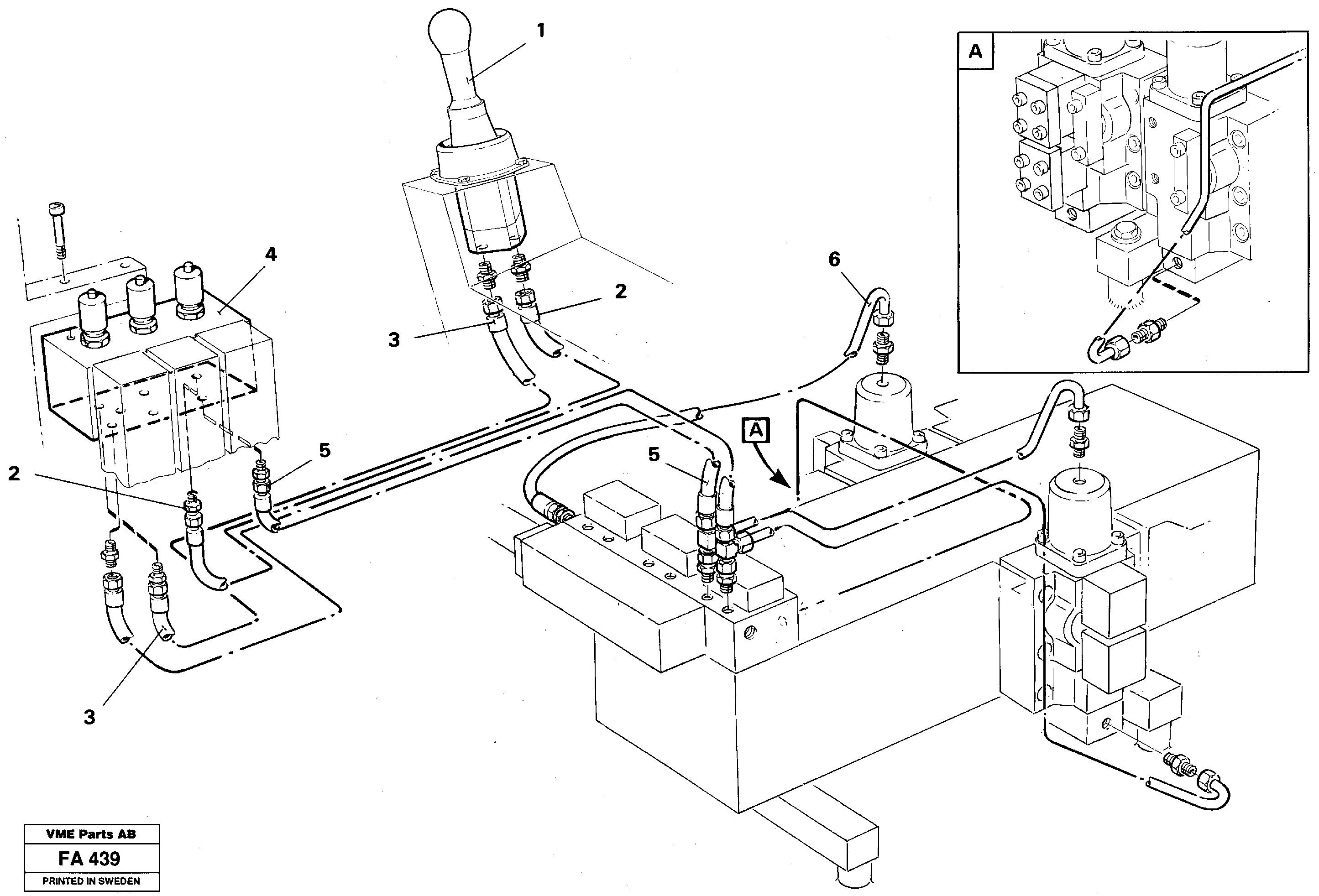 Servo hydraulic system, dipper on materials handling equipment.  14258081, 14258084 — volvo parts diagram