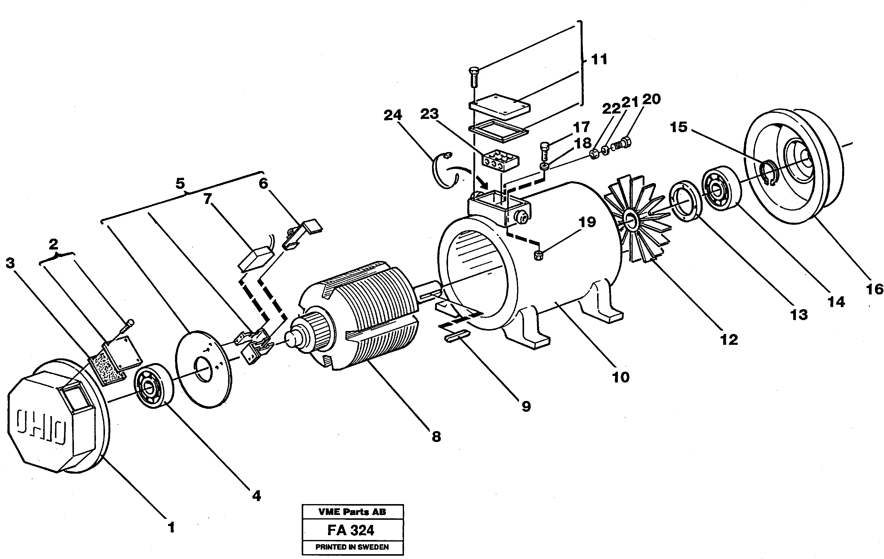 Magnet equipment Ohio, alternator 15 kw  14263368 — volvo parts diagram