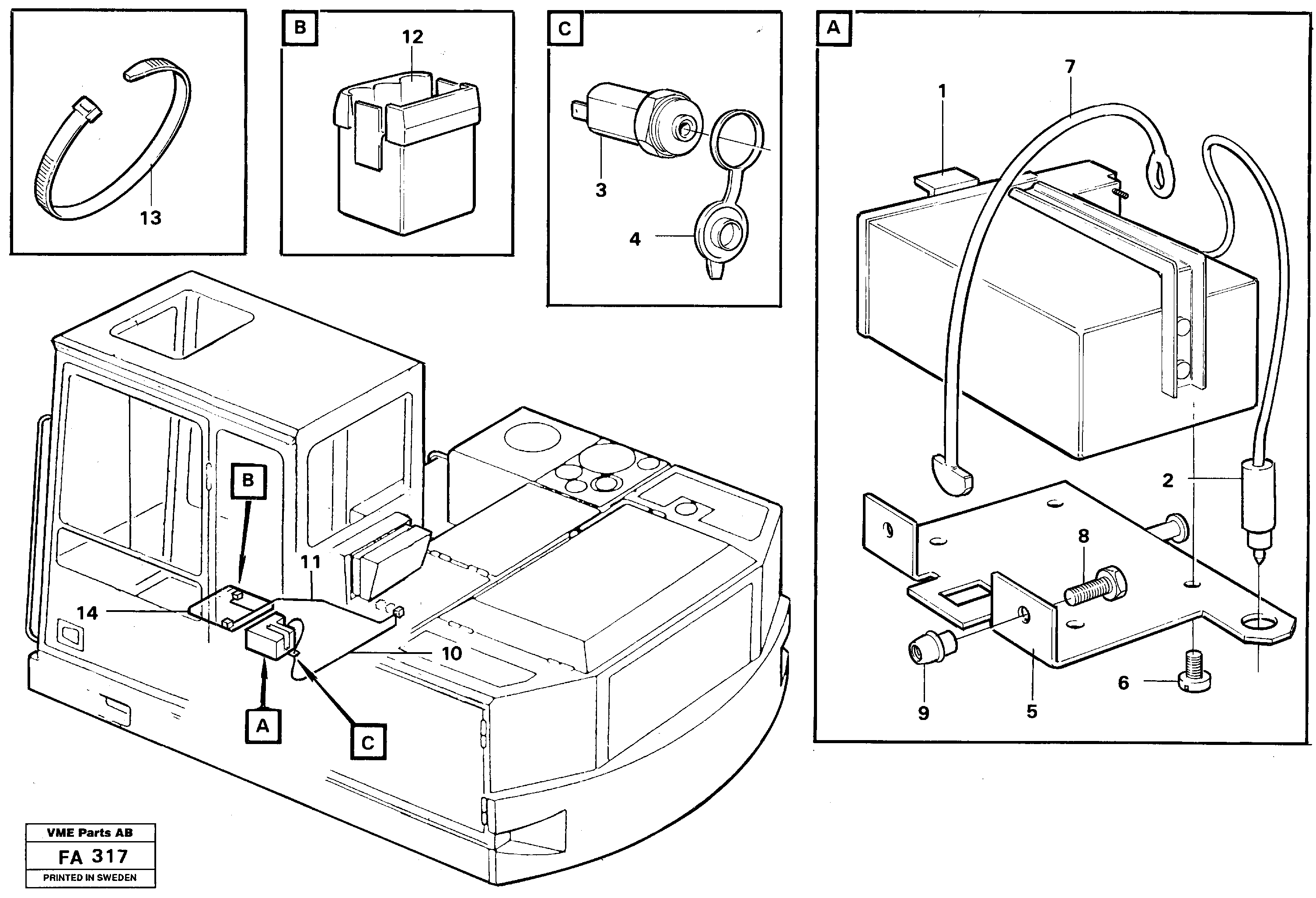 Lunch box heater  14254176 — volvo parts diagram