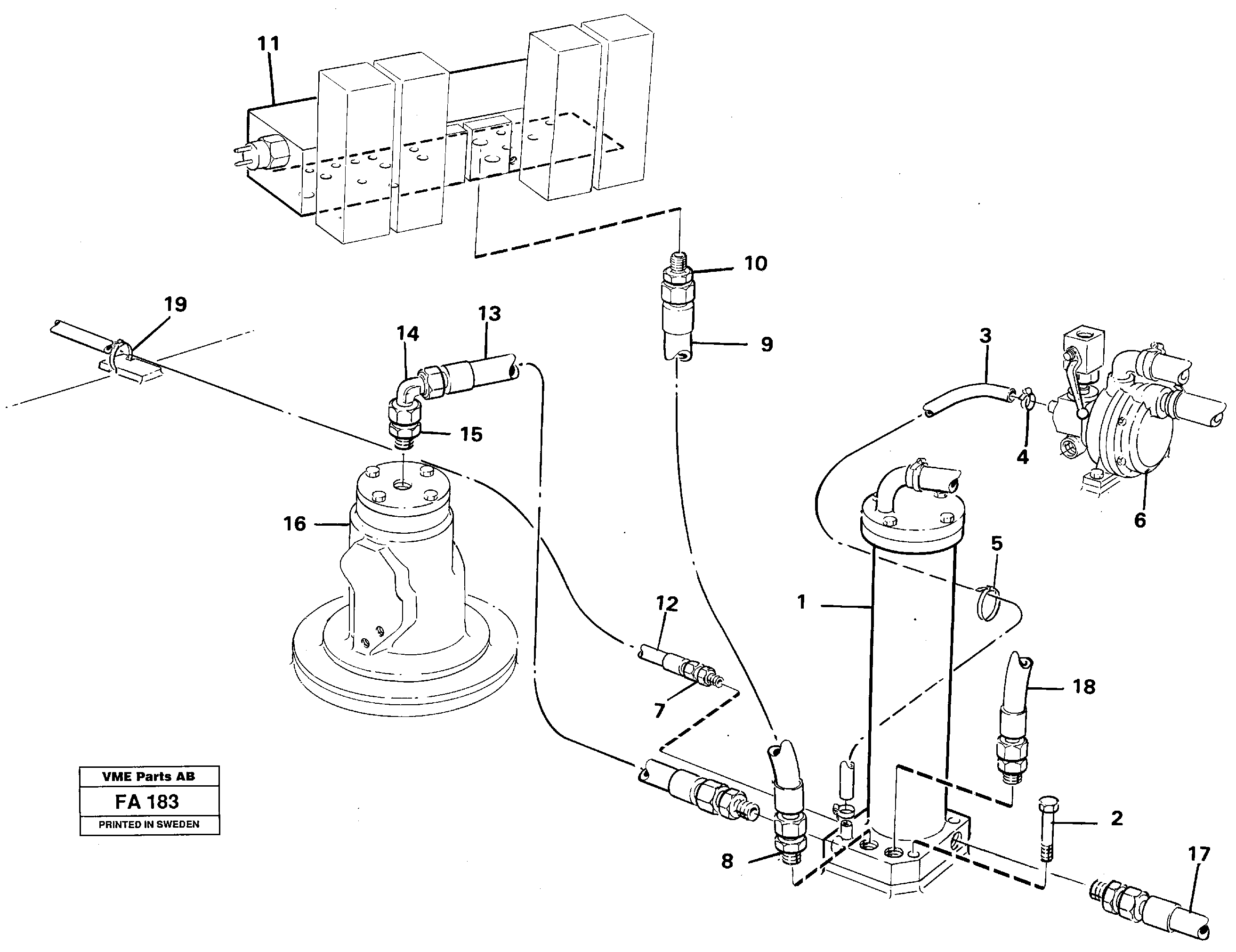 Leak oil filter incl. connections — volvo parts diagram