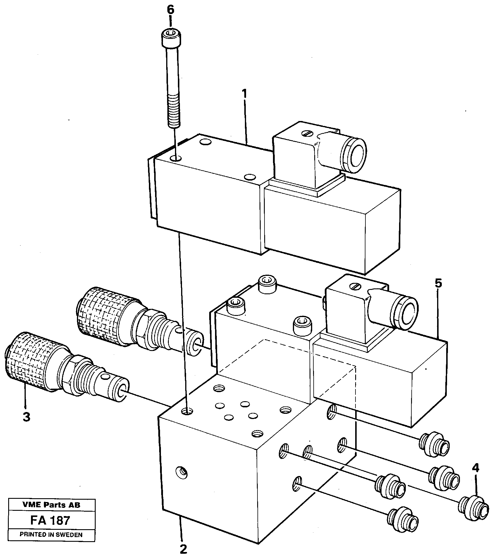 Control block for end position damp — volvo parts diagram