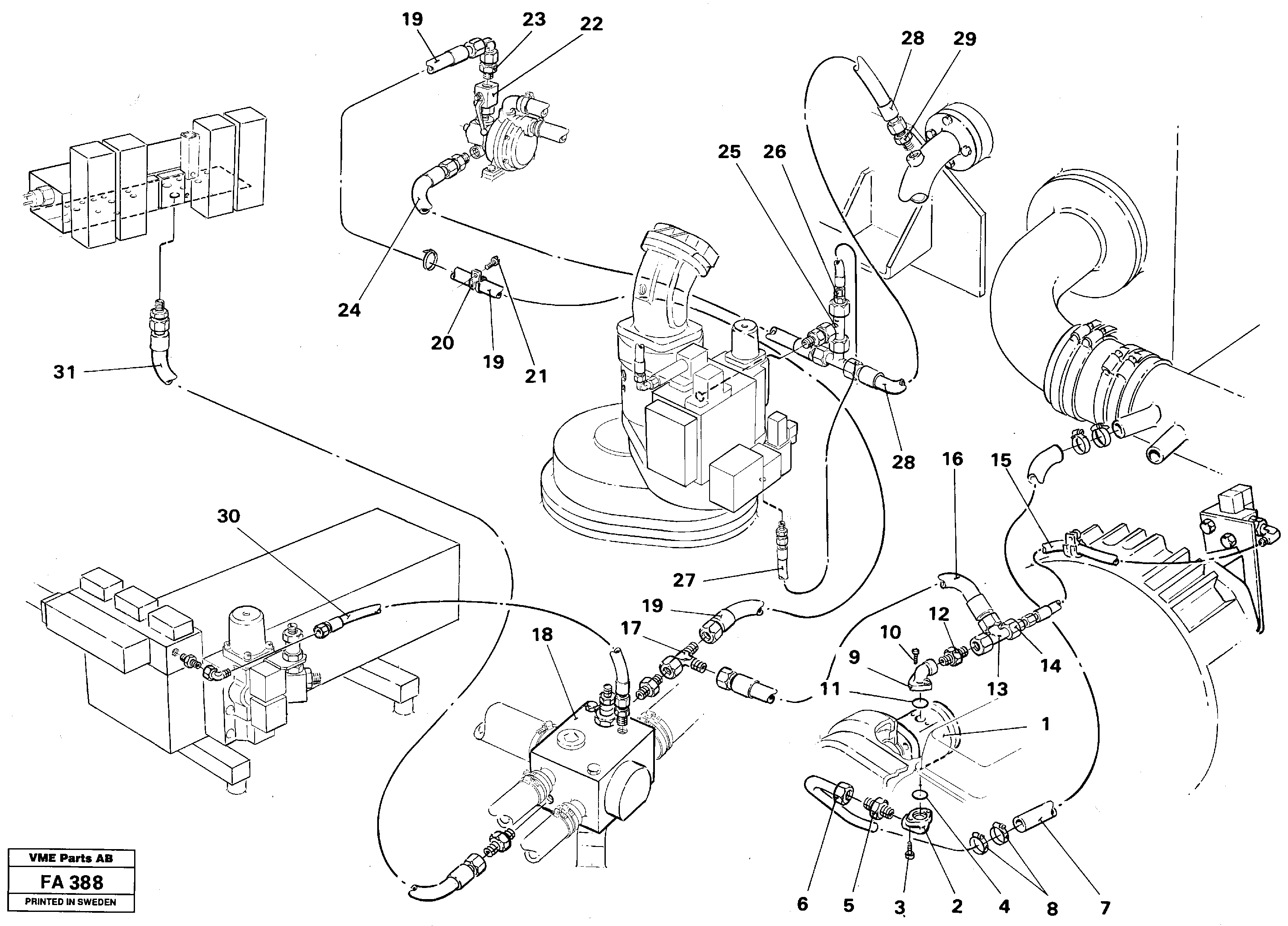 Hydraulic line, servo pump — volvo parts diagram