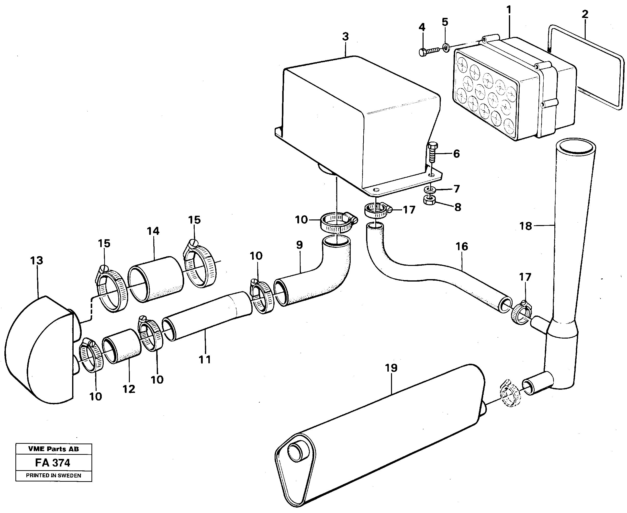 Precyclone with ejector  14258118 — volvo parts diagram