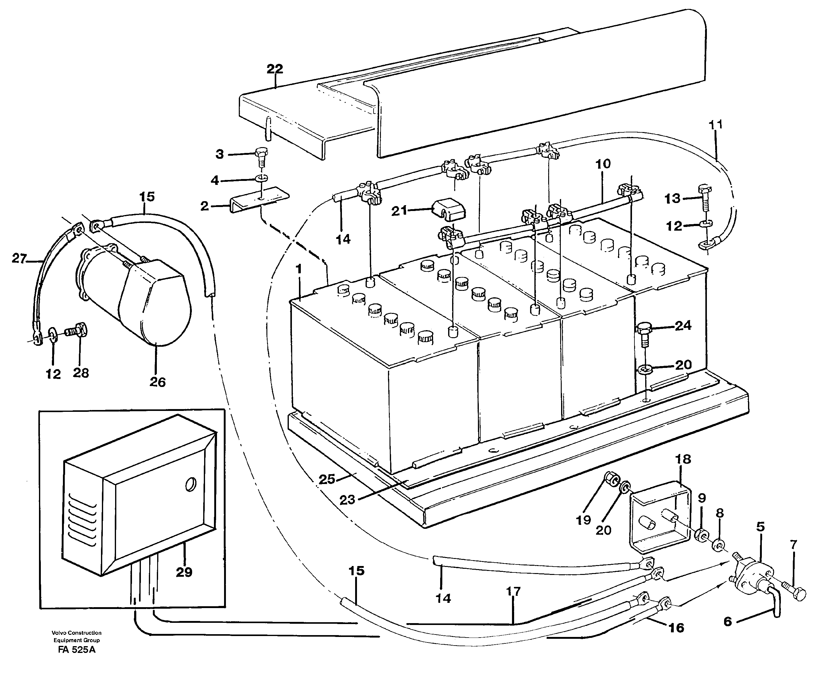 Battery, assembly  SER NO 4734- — volvo parts diagram