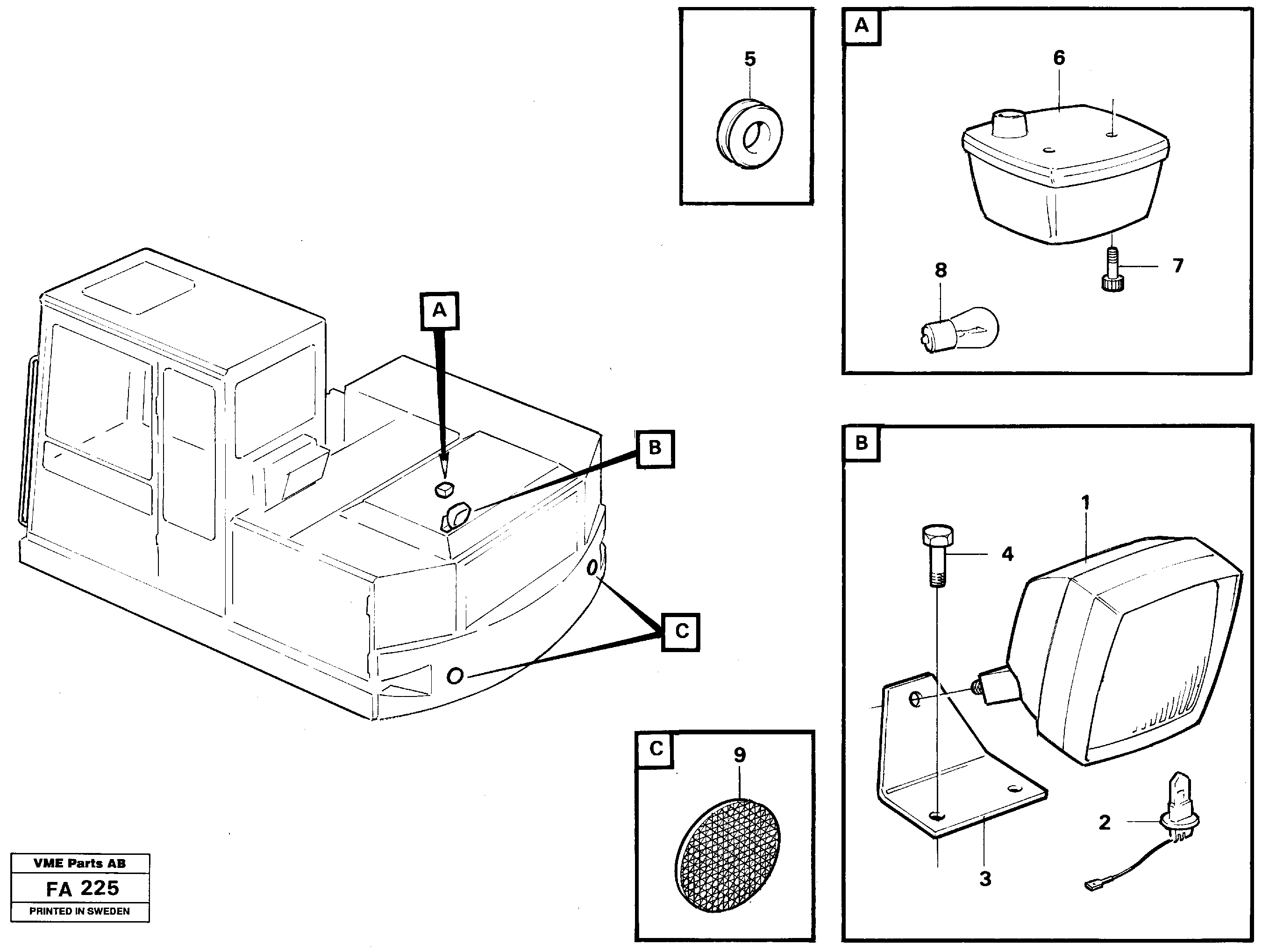 Lighting, rear — volvo parts diagram