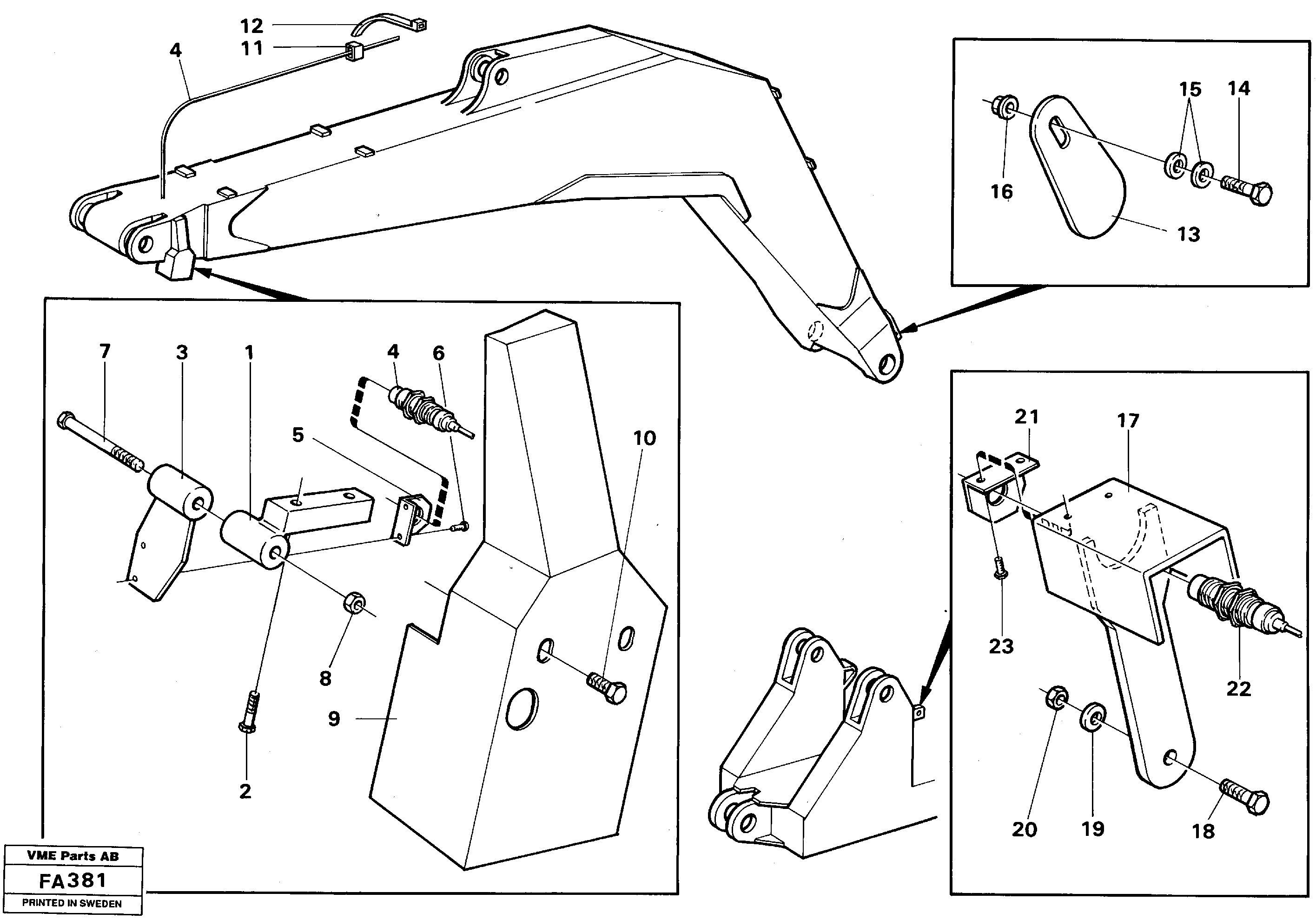 Electric insatallation onbackhoe equipment — volvo parts diagram