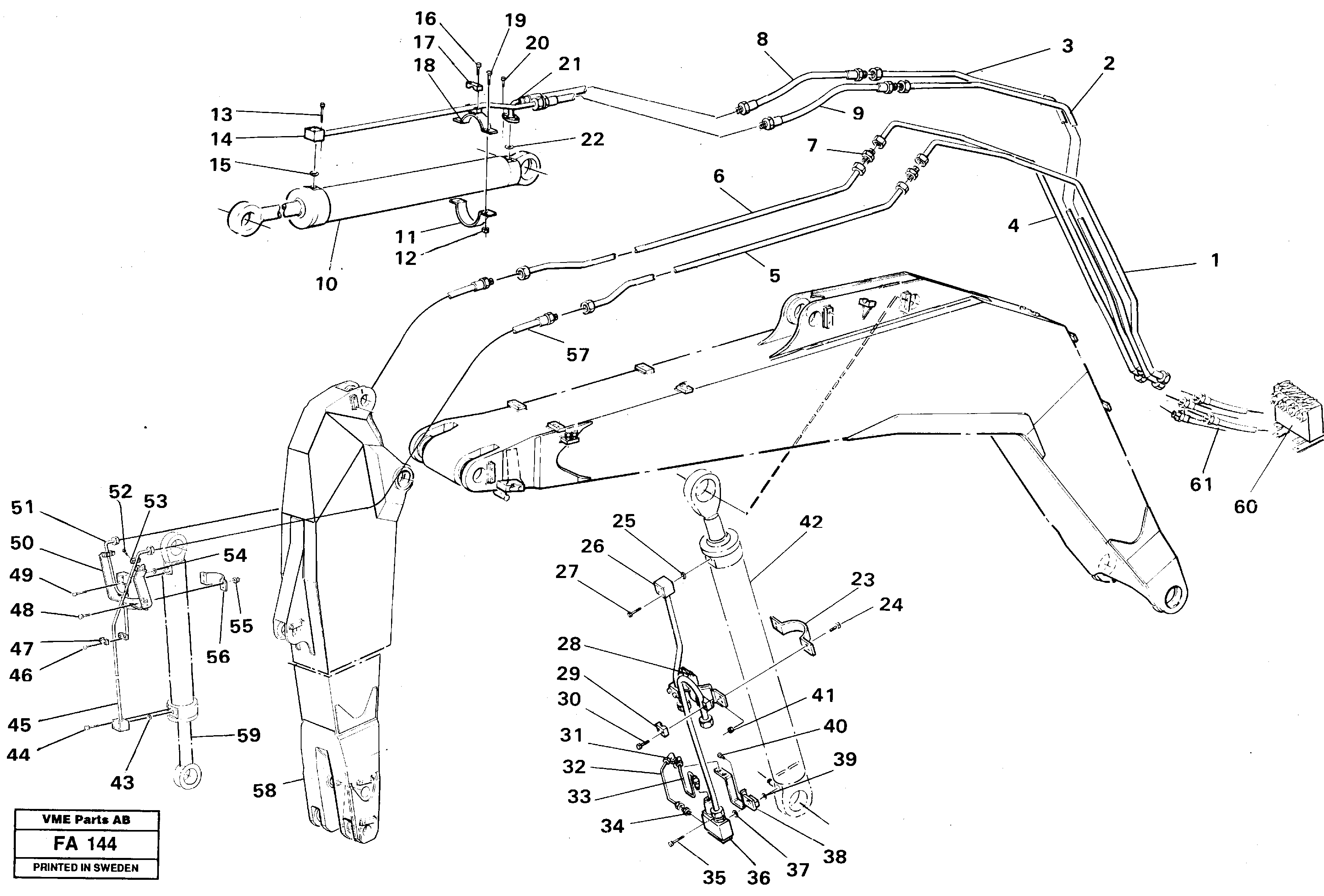 Hydraulic system, boom 5.70m — volvo parts diagram