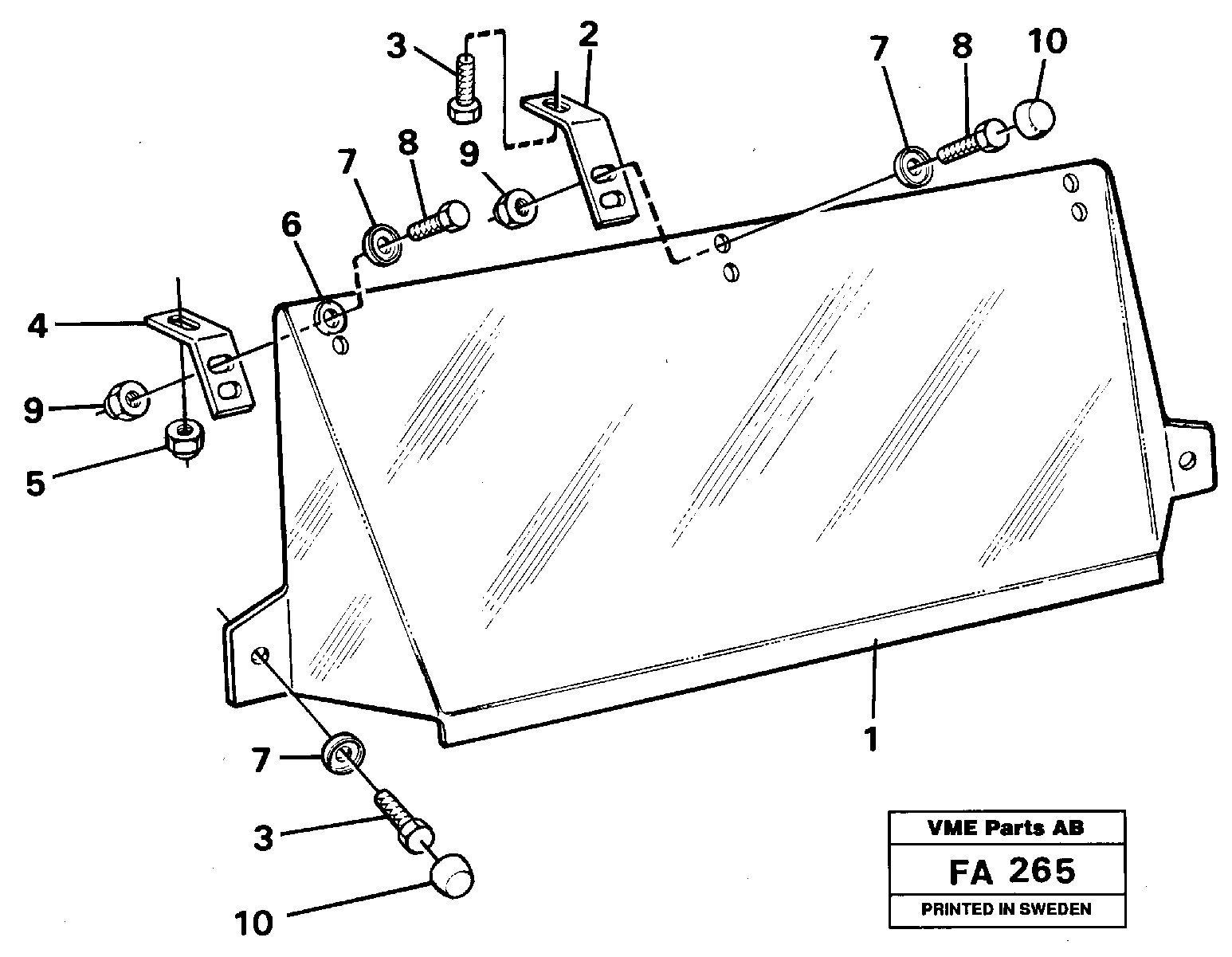 Sun visor Outer  14250635 — volvo parts diagram