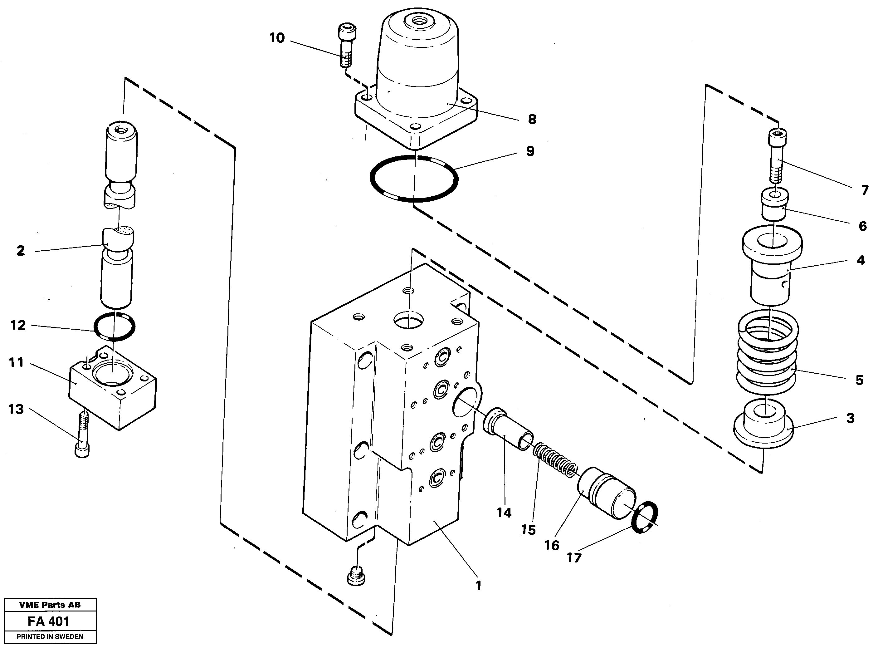 Four-way valve — volvo parts diagram