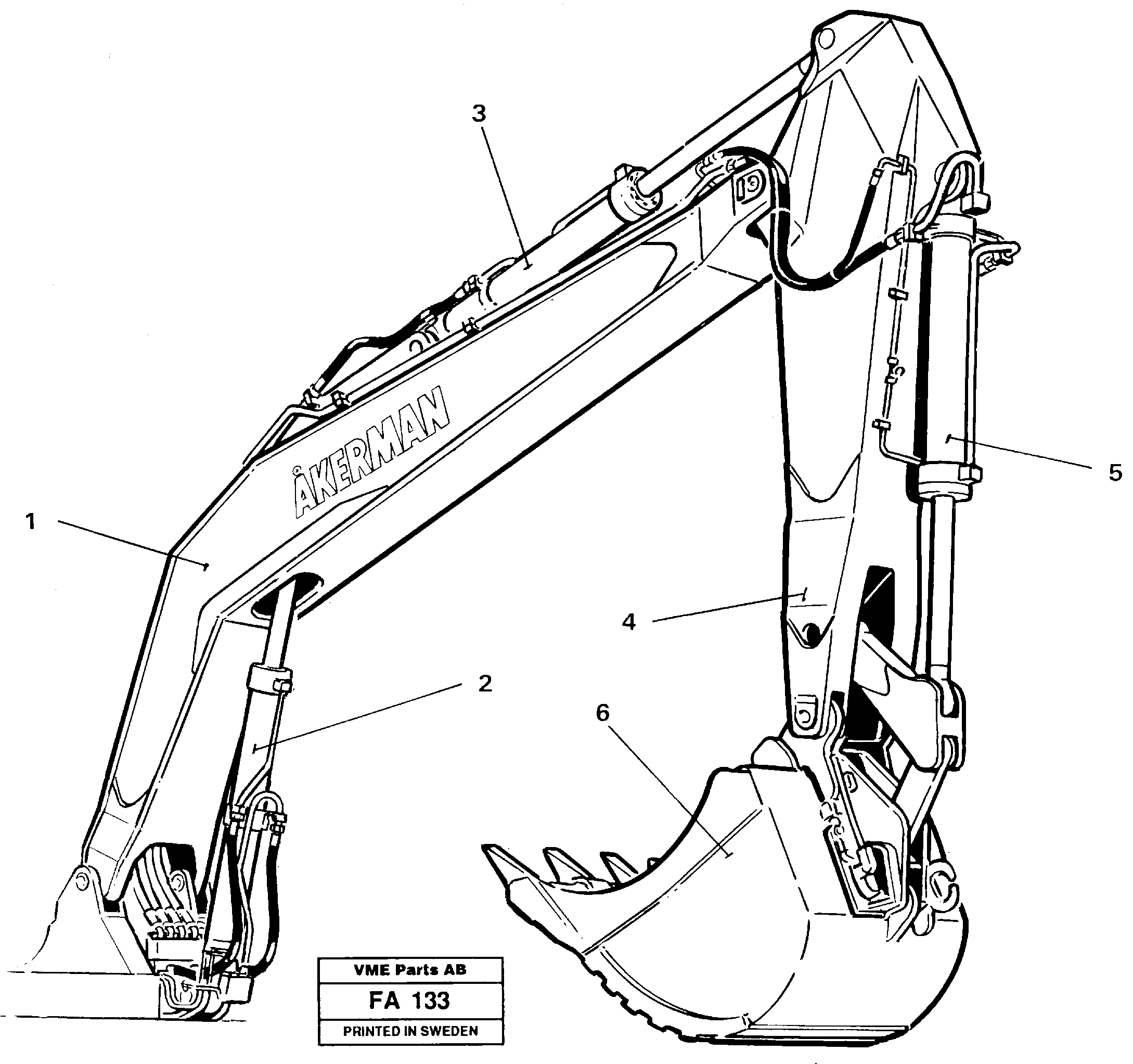 Unit for digging 5.70m — volvo parts diagram