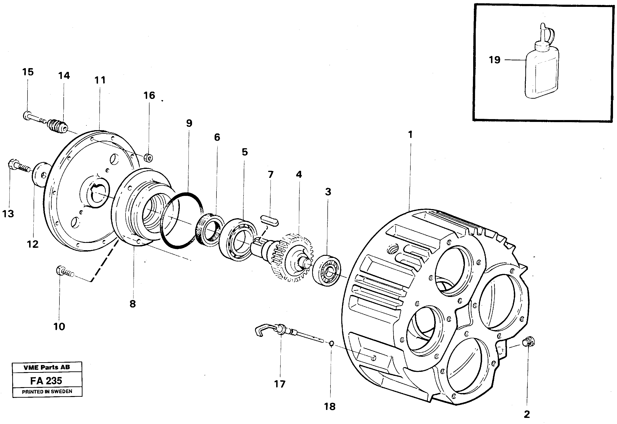 Pump gear box — volvo parts diagram