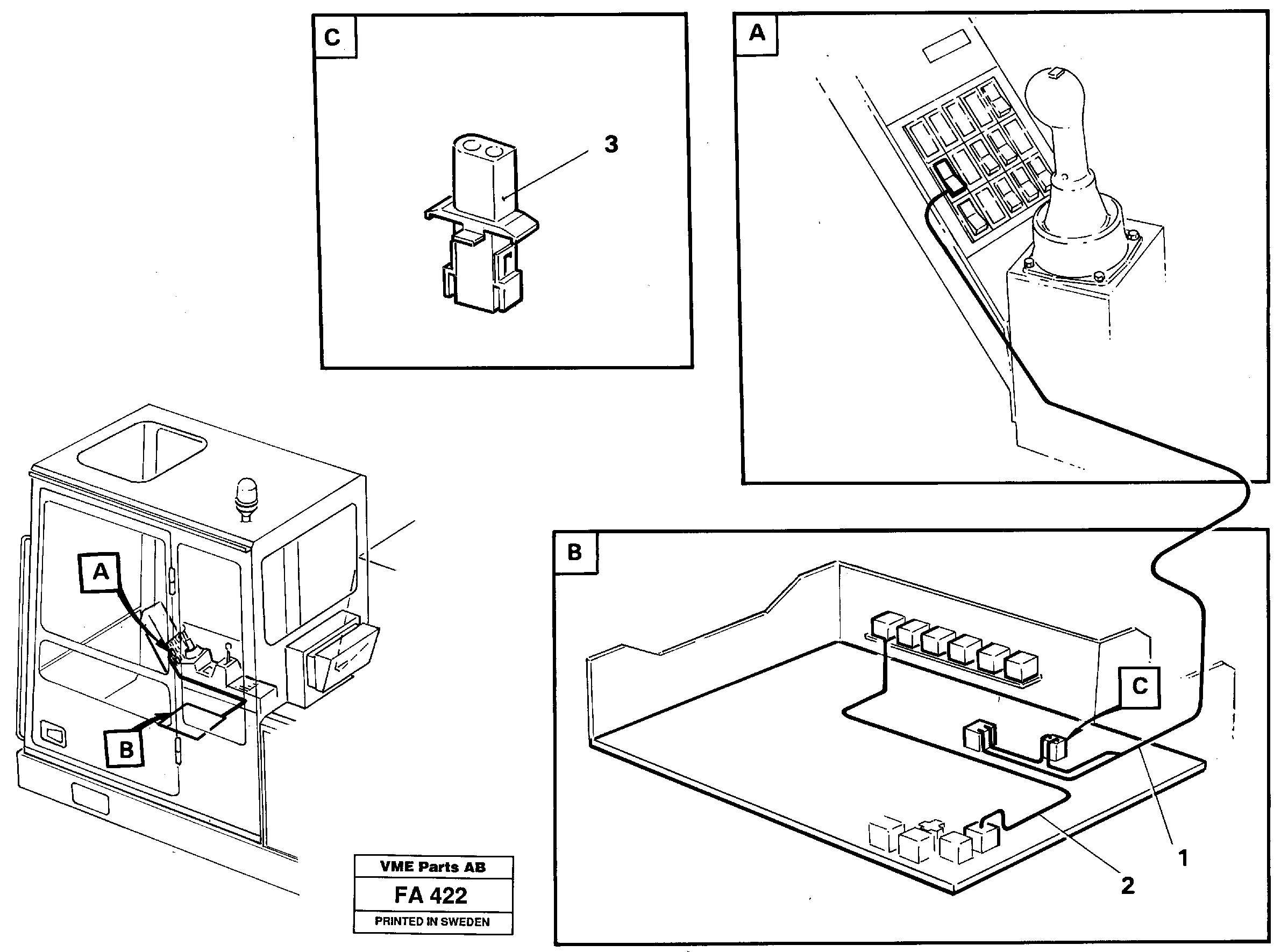 Electric intallation of hammer/shears on monoboomin base machine  14258074 — volvo parts diagram
