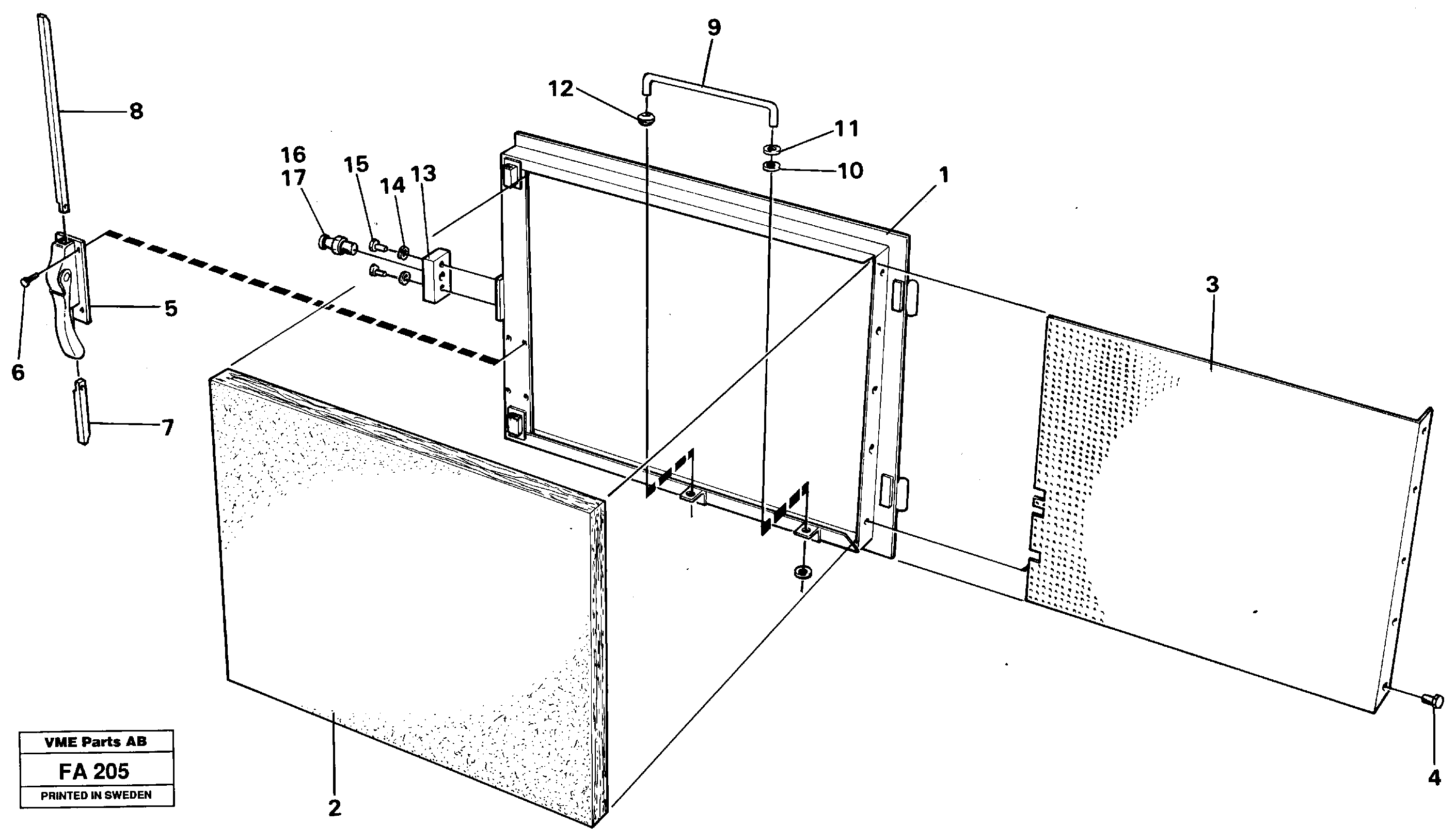 Door Lh, rear — volvo parts diagram