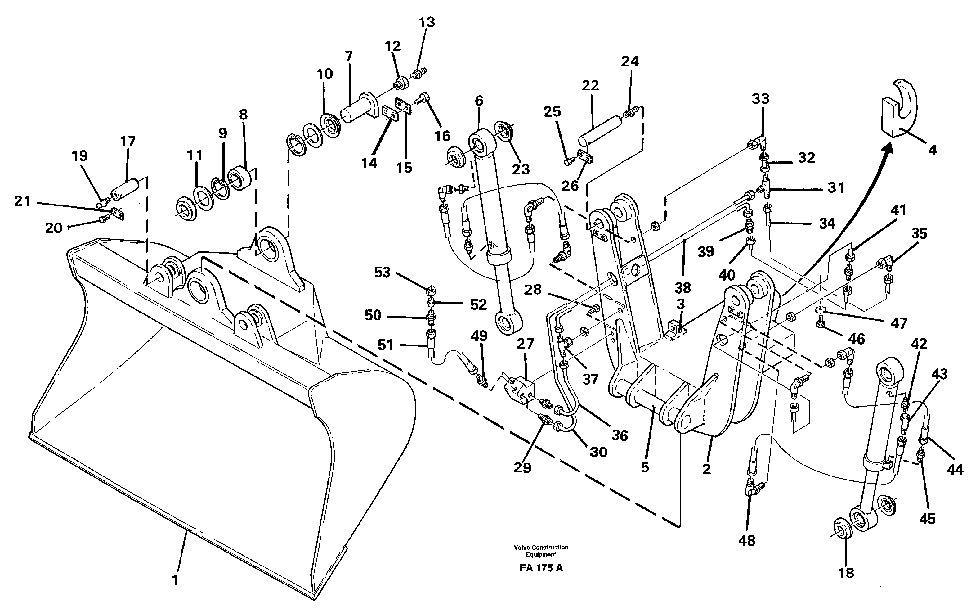Articulated slope buckets — volvo parts diagram