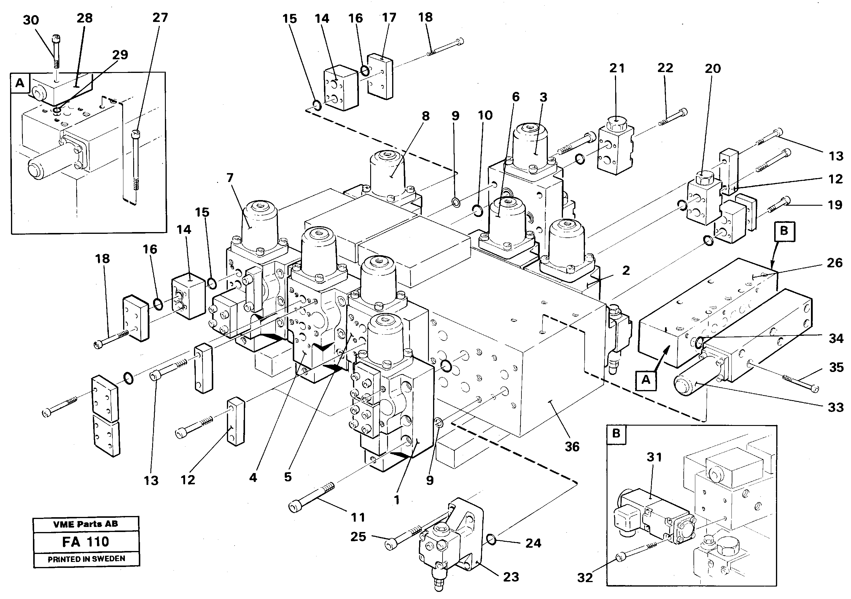 Main valve block, valves — volvo parts diagram