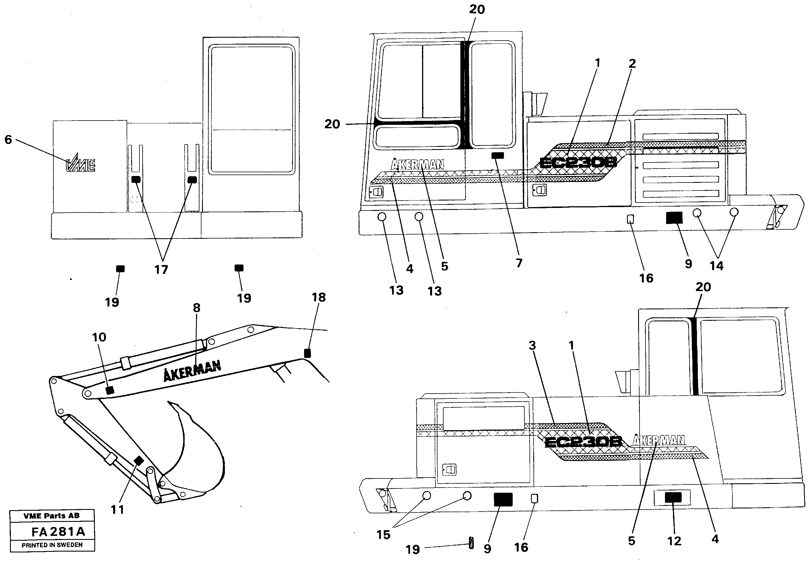 Sign plates and decals  SER NO -4642+4644+4645+4646 — volvo parts diagram