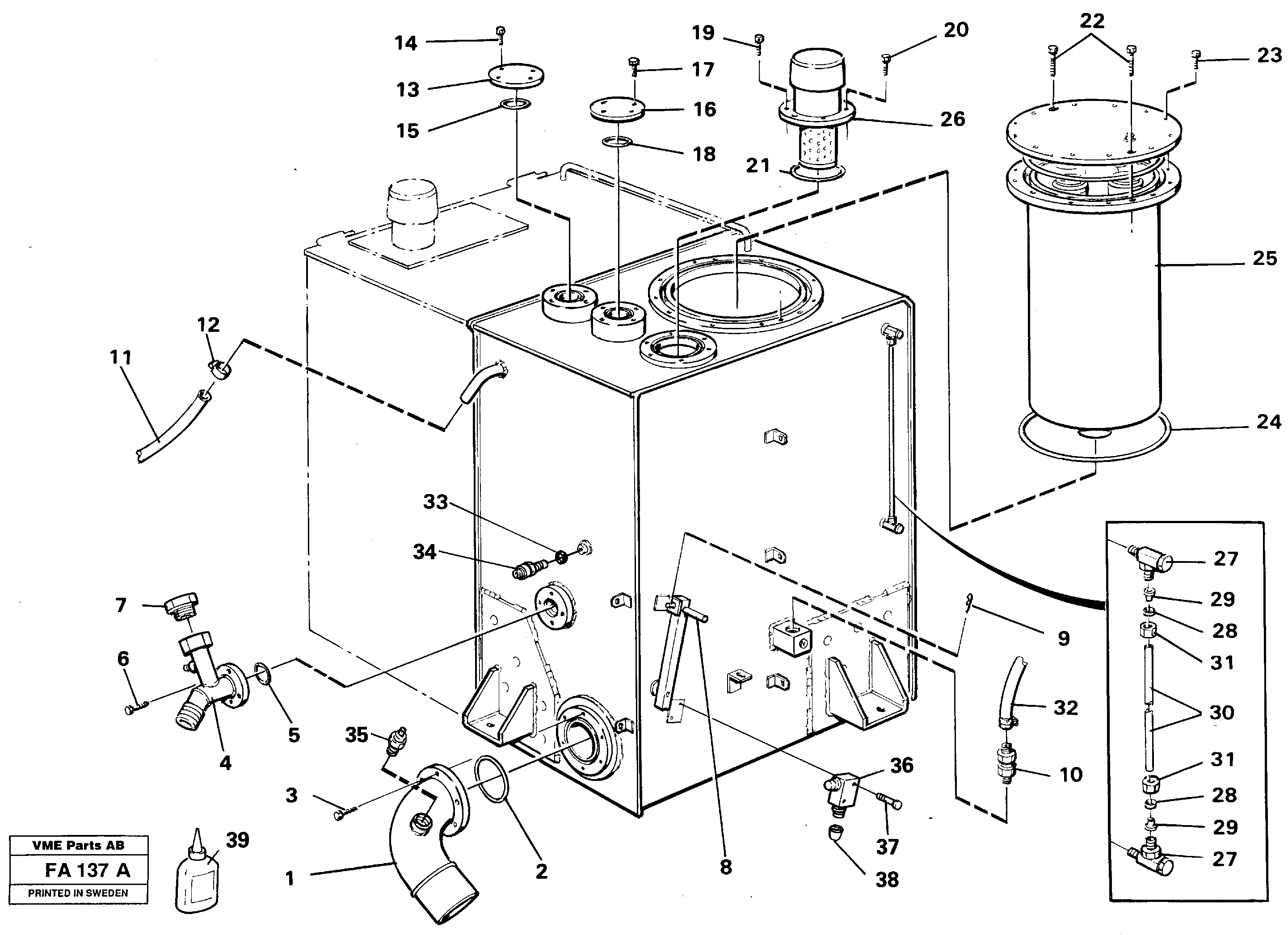Hydraulic oil tank — volvo parts diagram