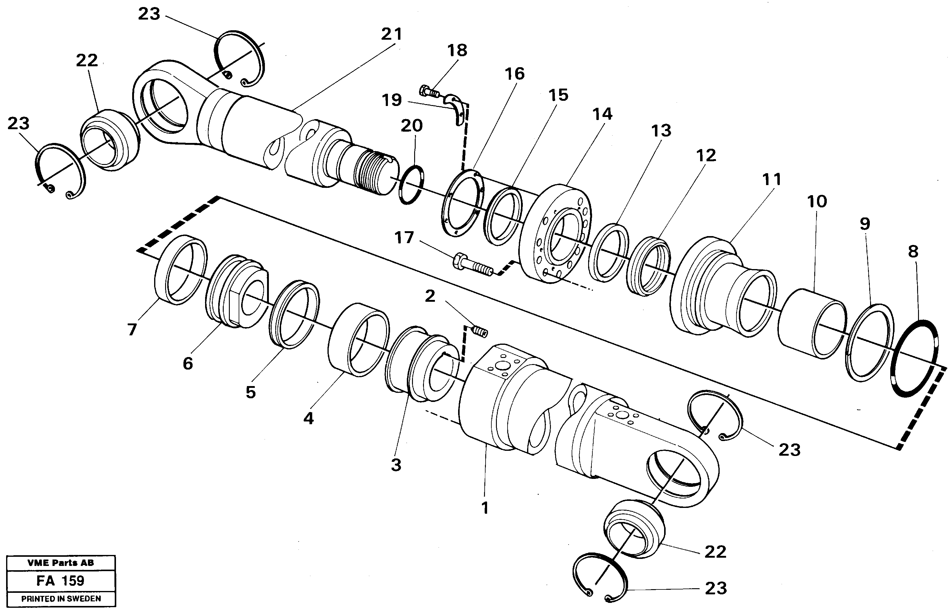 Dipper arm cylinder Material handle equipm.  14258081, 14258084 — volvo parts diagram