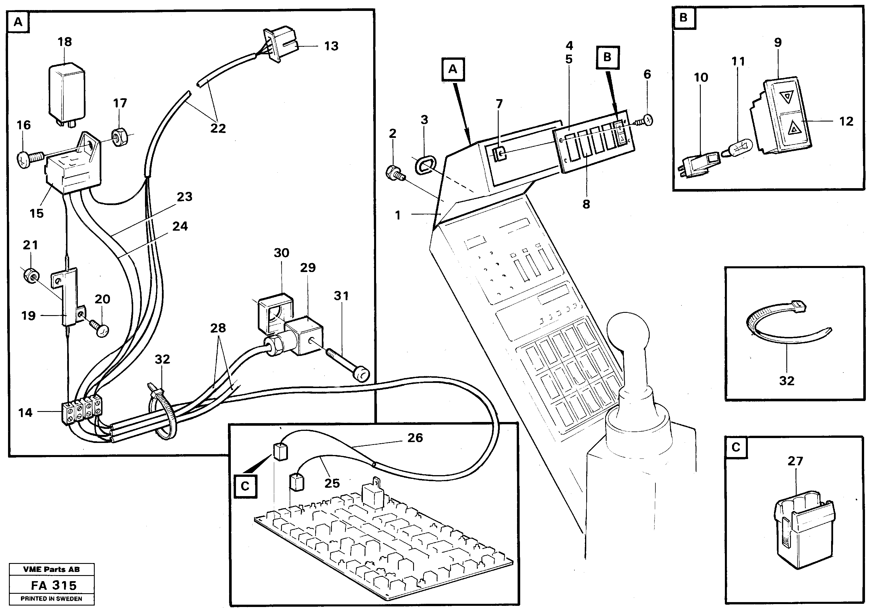 Electric installation for load limiting device  14248197 — volvo parts diagram