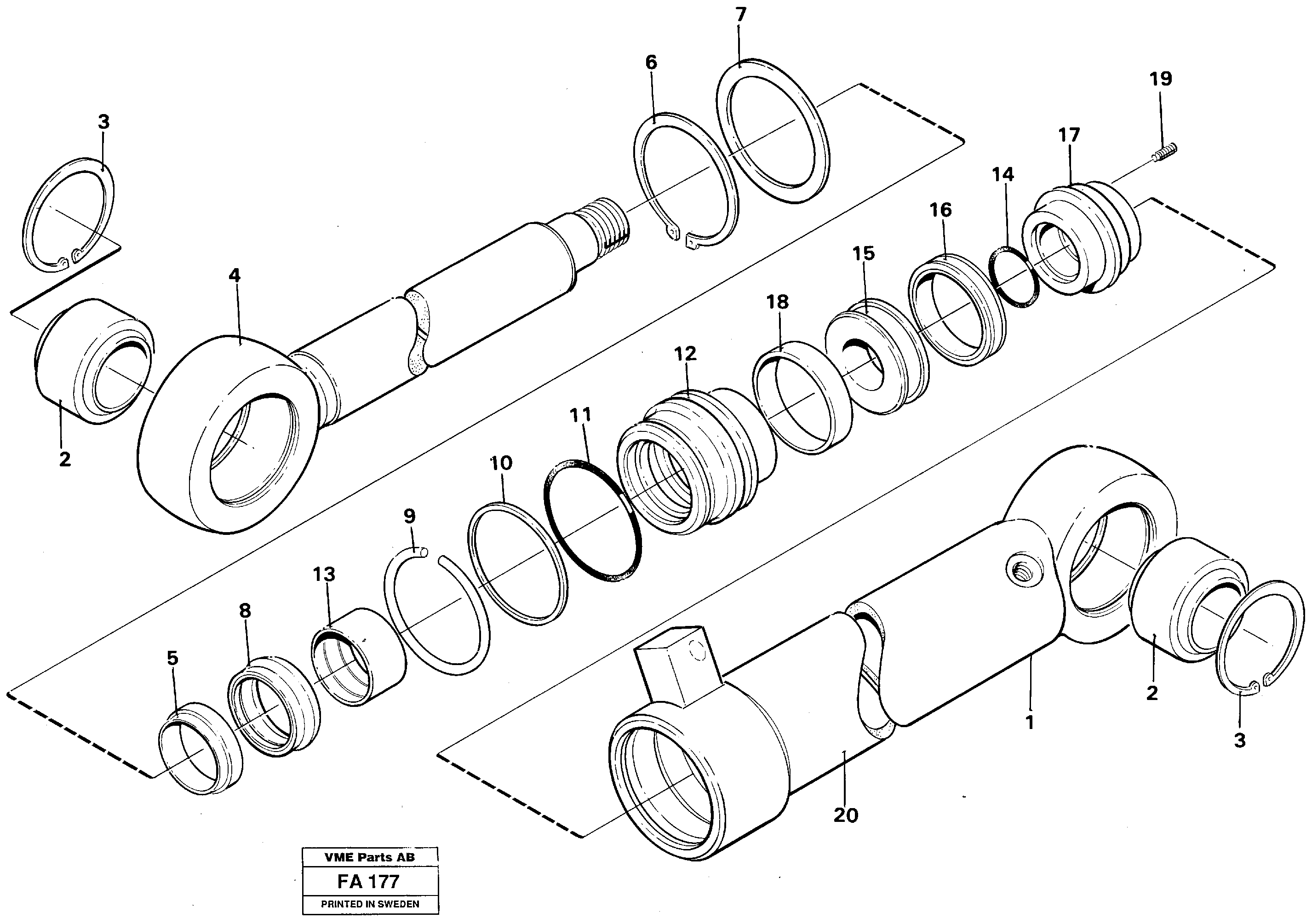 Hydraulic cylinder — volvo parts diagram