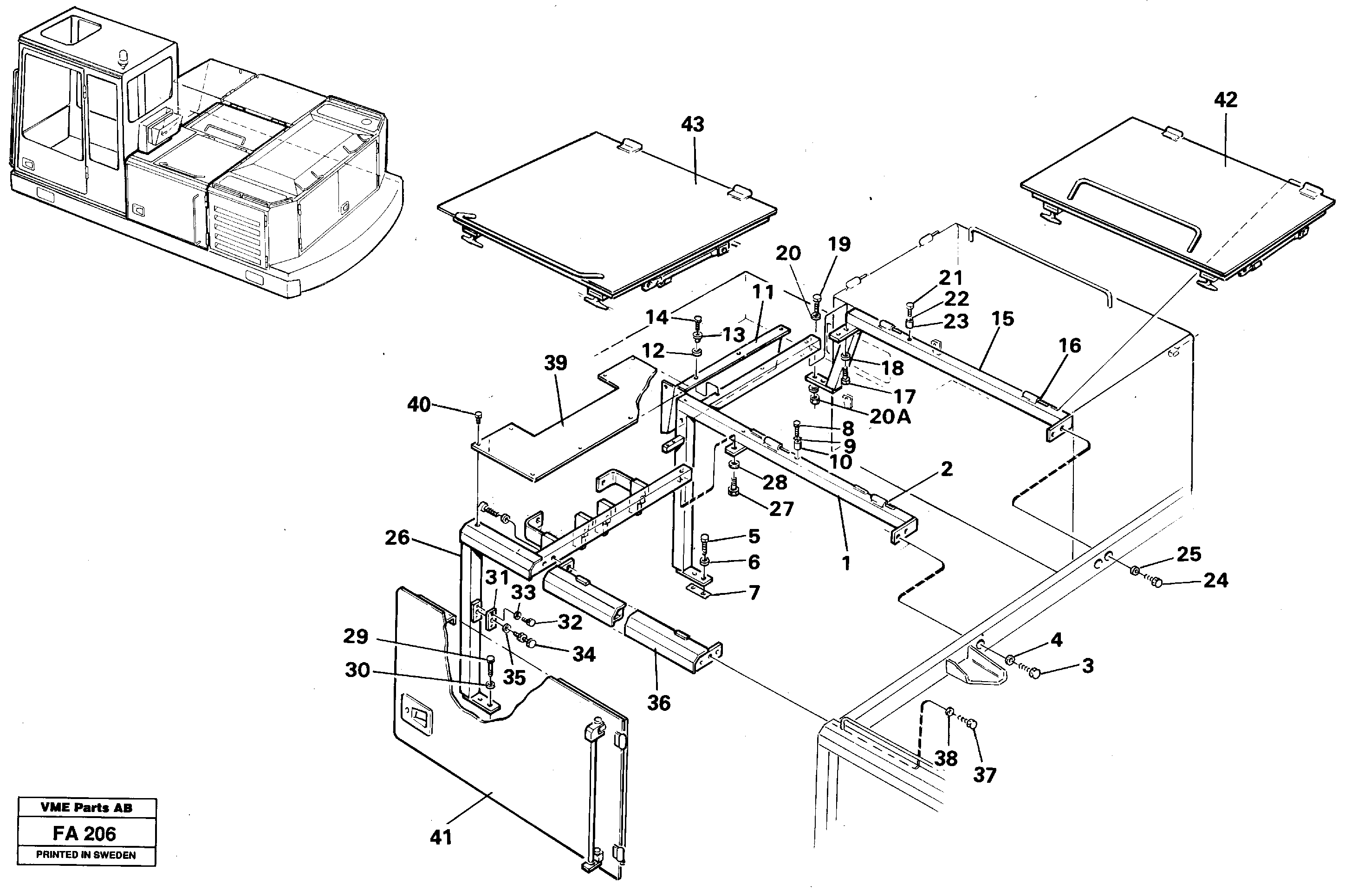 Engine cover, Centre — volvo parts diagram