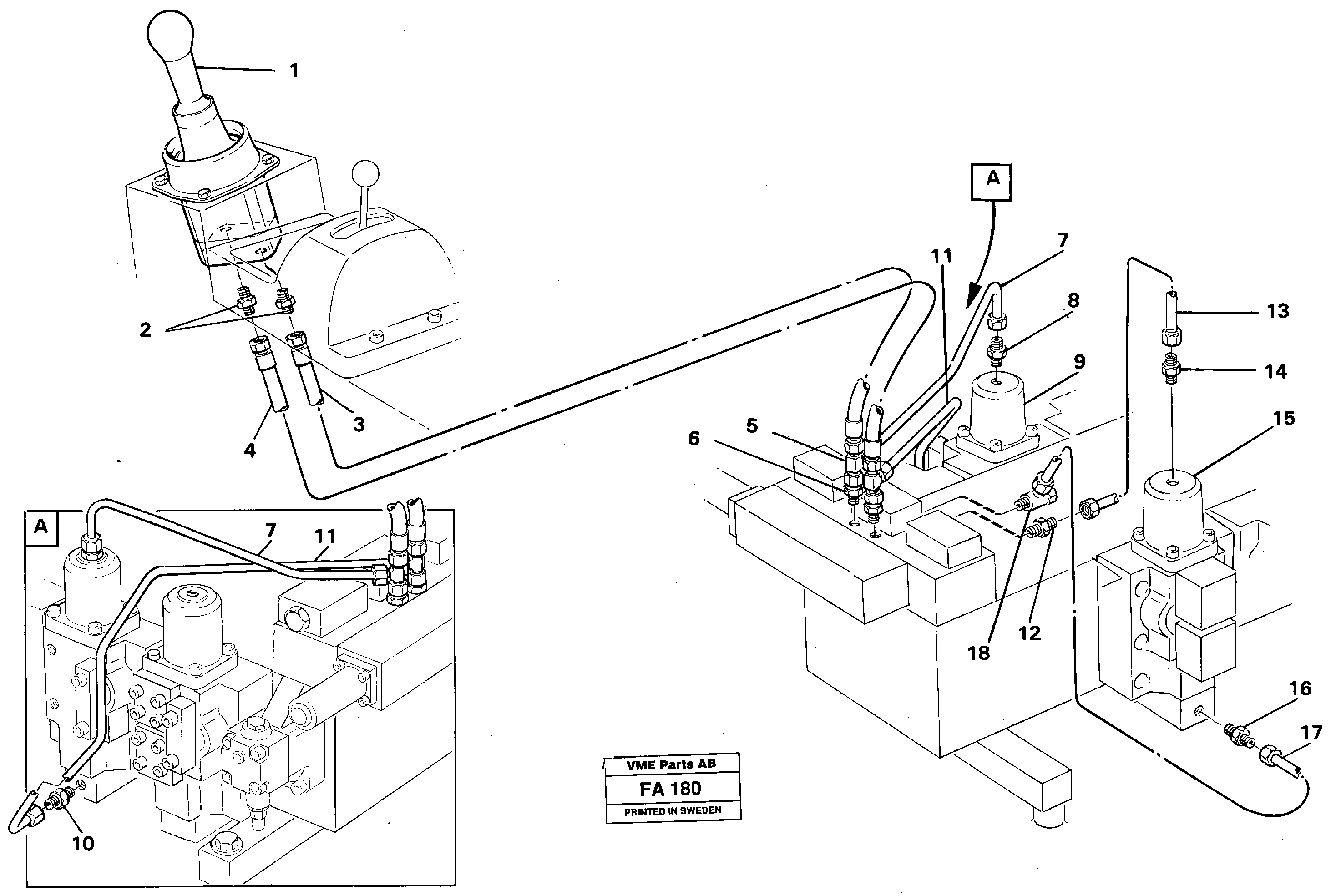 Servo hydraulics, bucket — volvo parts diagram
