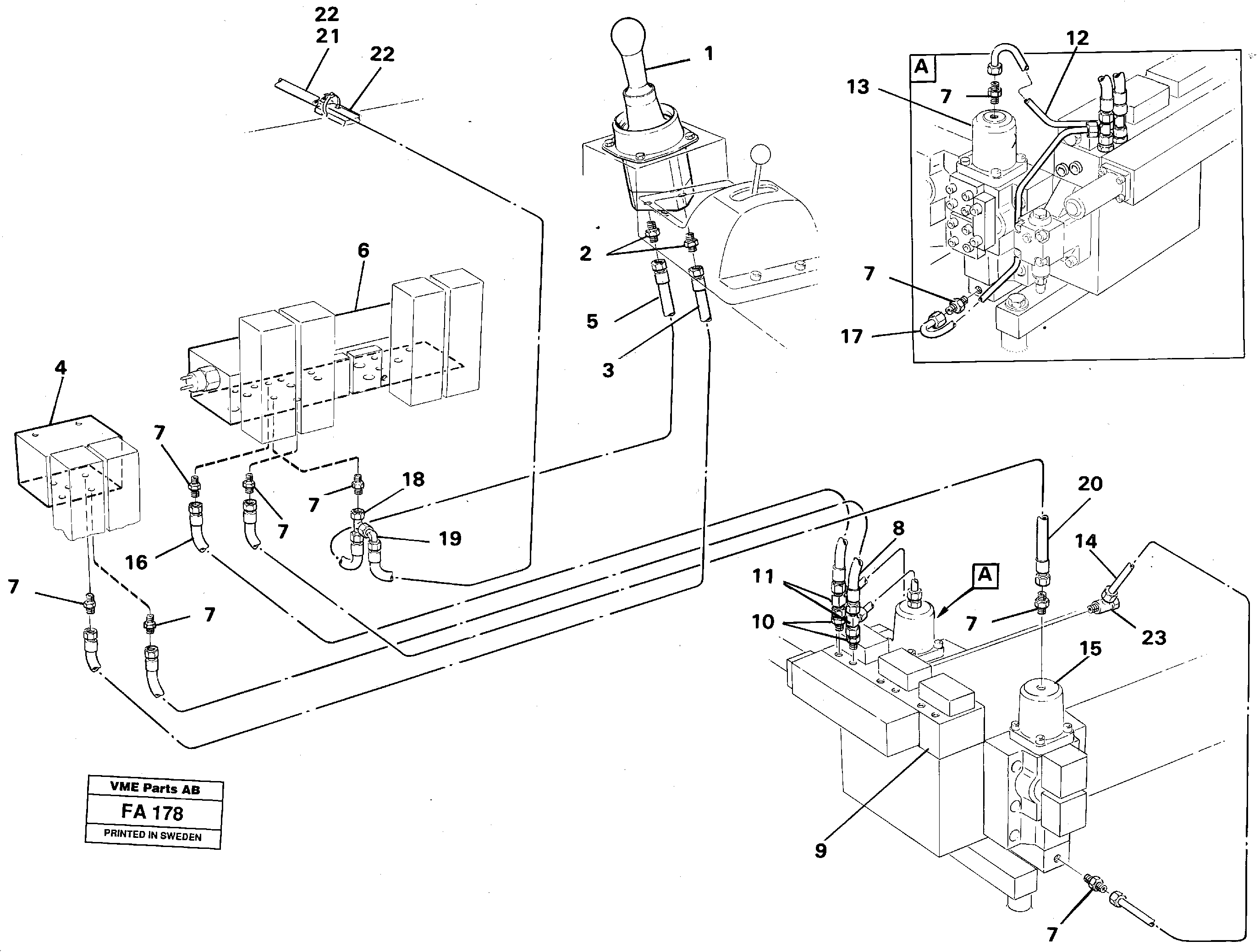 Servo hydraulics, boom — volvo parts diagram