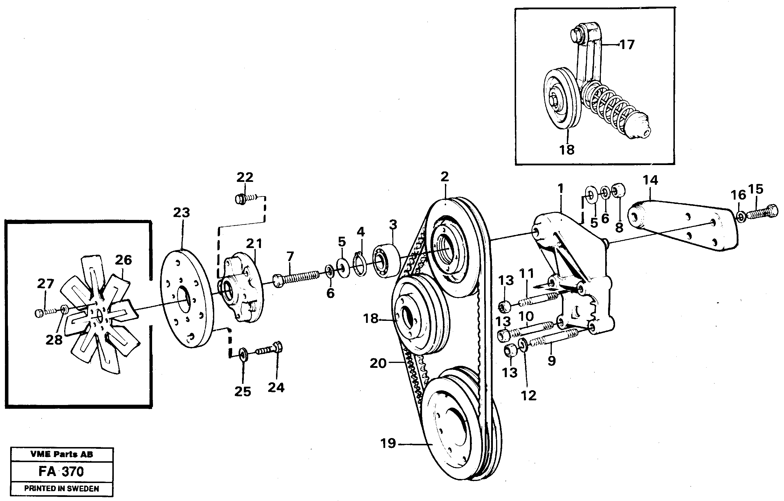 Fan and installation components — volvo parts diagram
