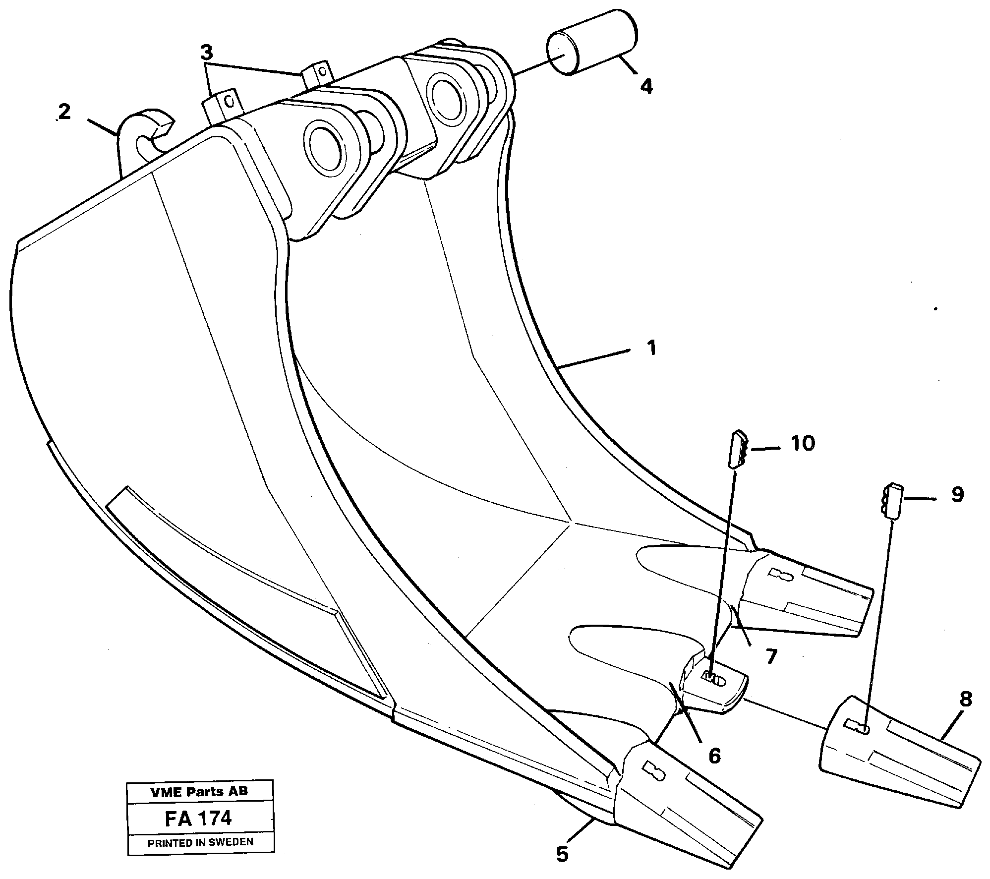 Cable bucket — volvo parts diagram