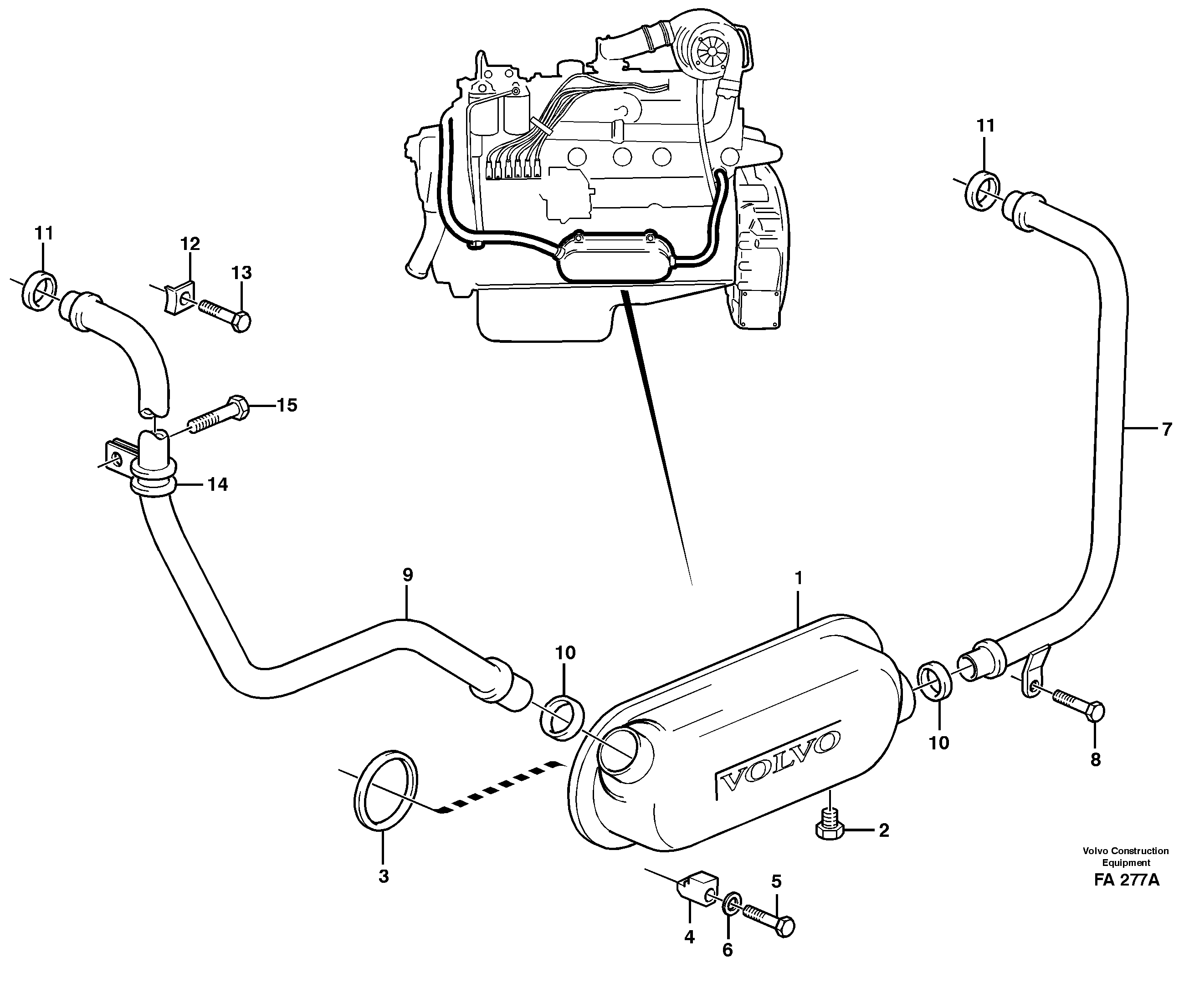 Oil cooler — volvo parts diagram