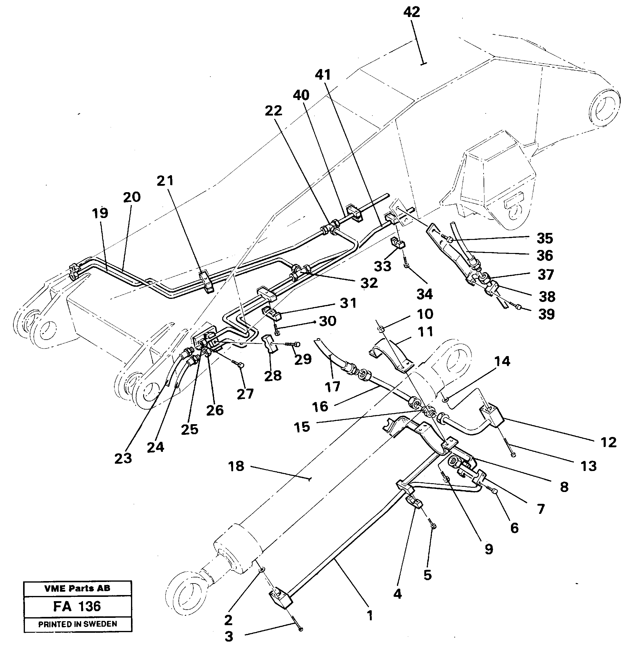 Face shovel equipment, dipper arm — volvo parts diagram