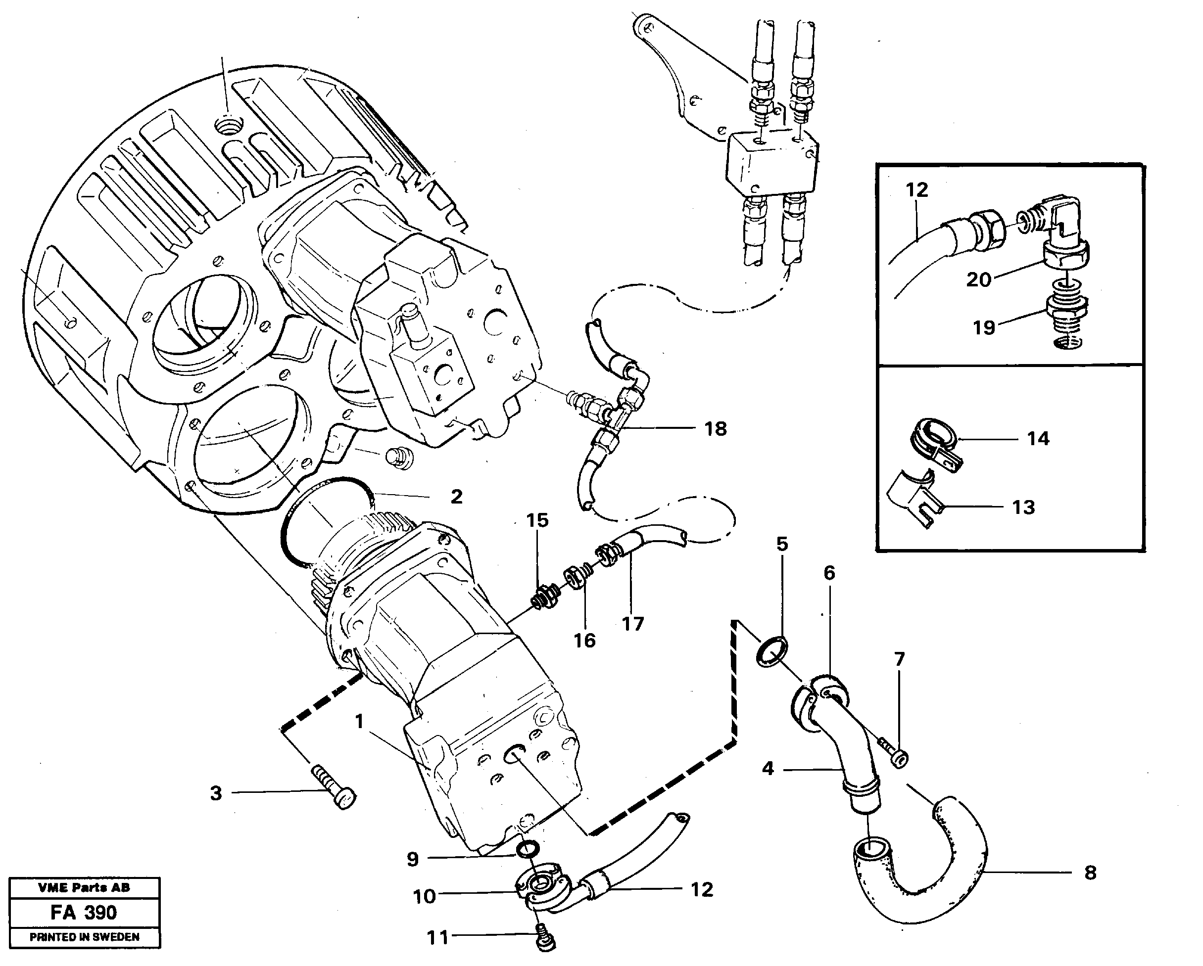 Hydraulic system, pump installation P4. — volvo parts diagram