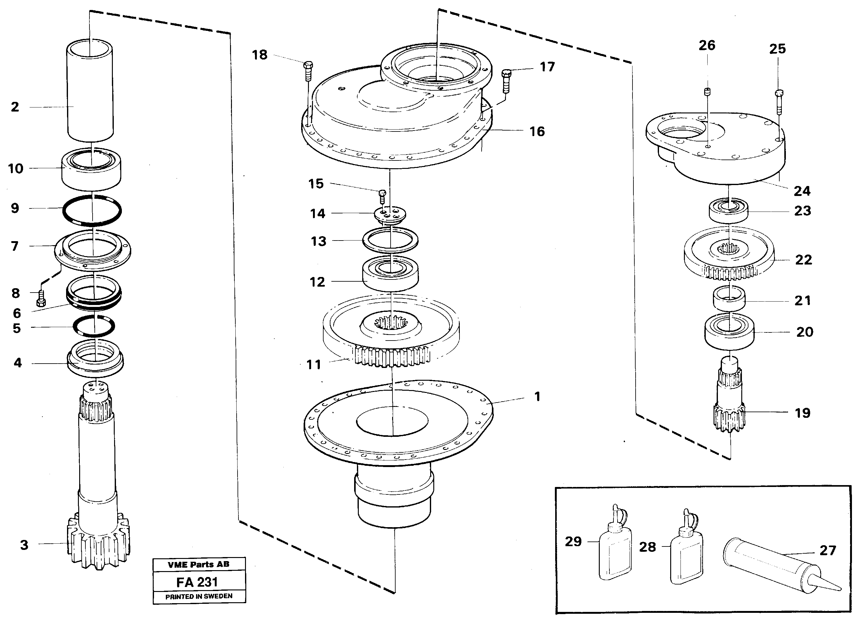 Swing gearbox — volvo parts diagram