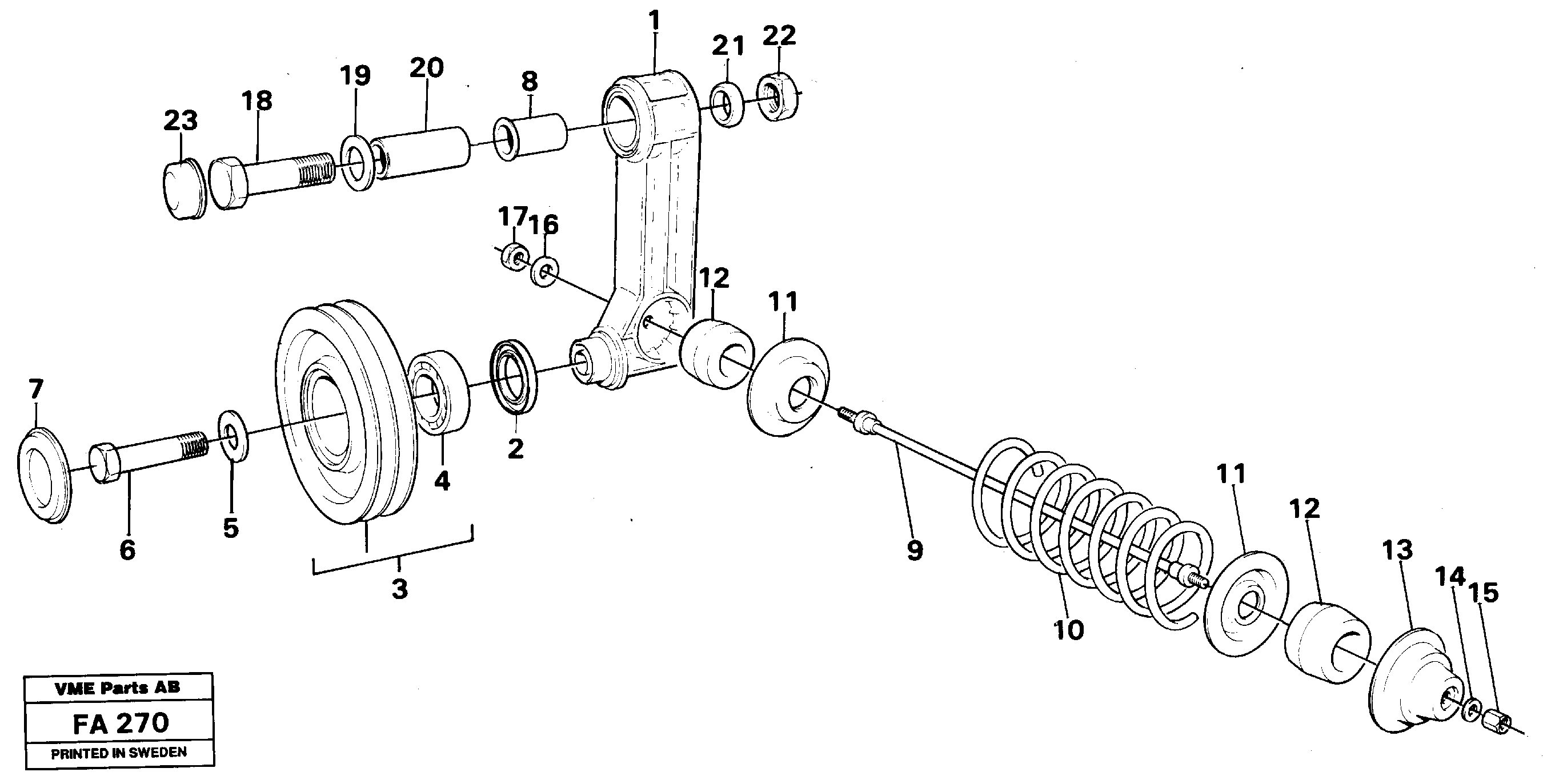 Automatic belt tensioner with fitting parts — volvo parts diagram