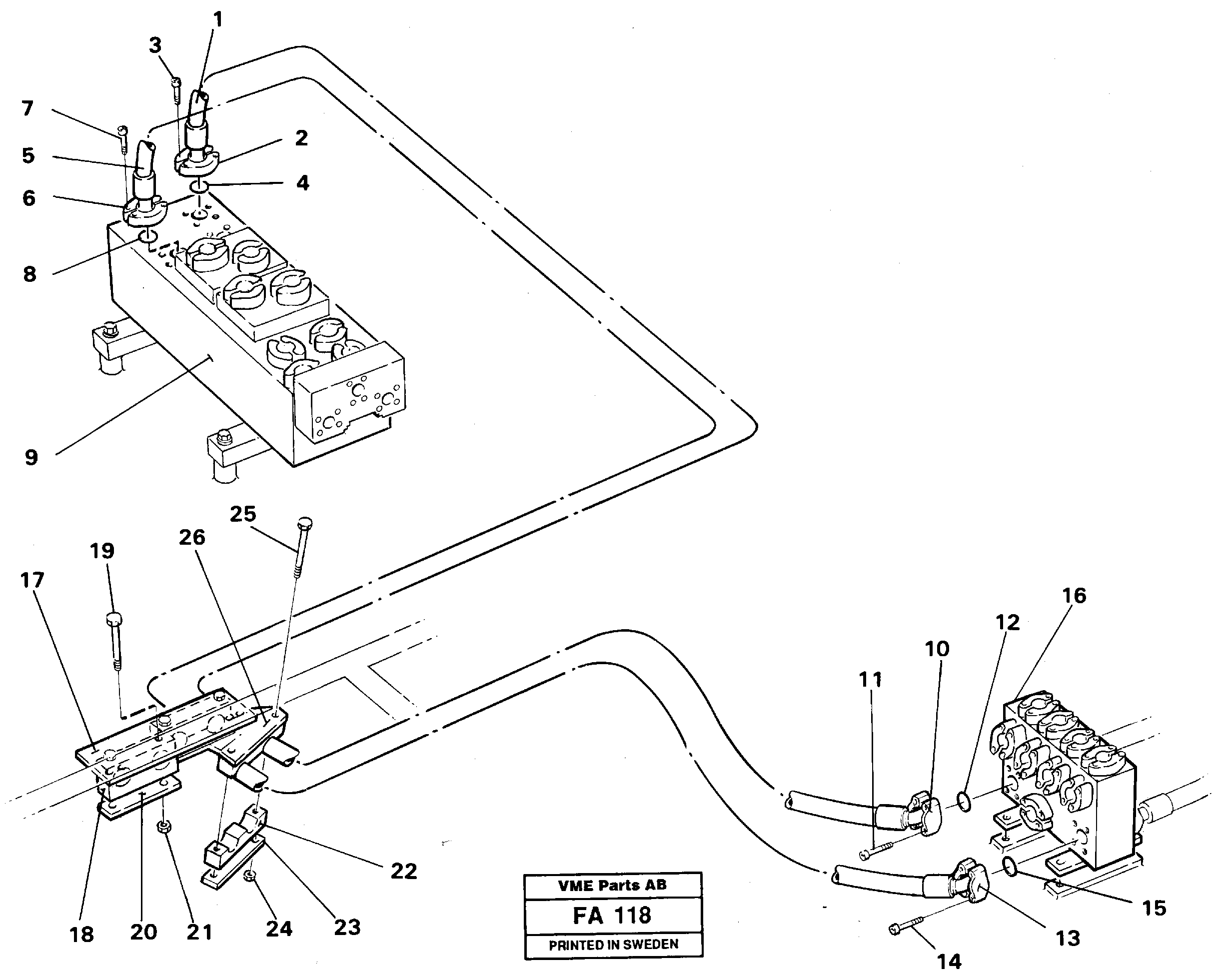 Hydraulic system, boom — volvo parts diagram