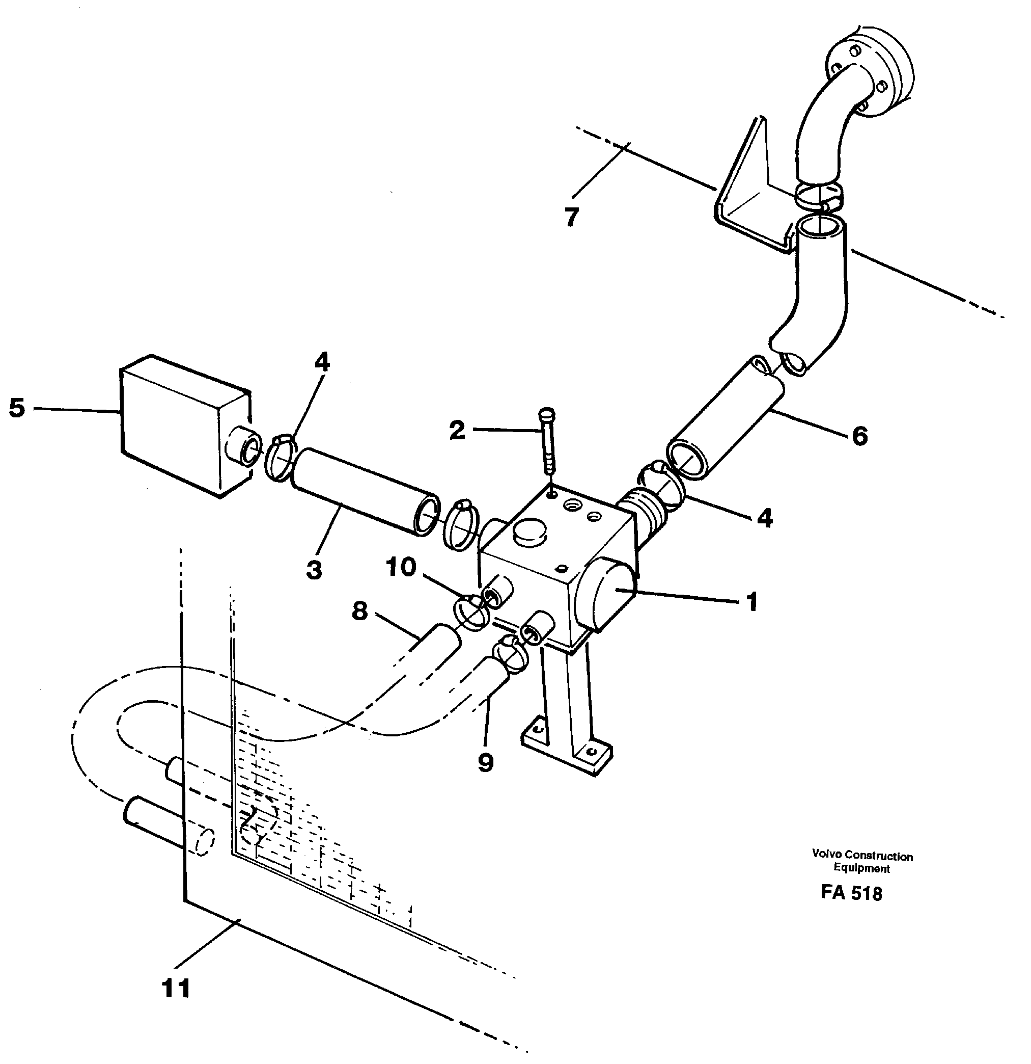 Hydraulic system, oil cooler — volvo parts diagram
