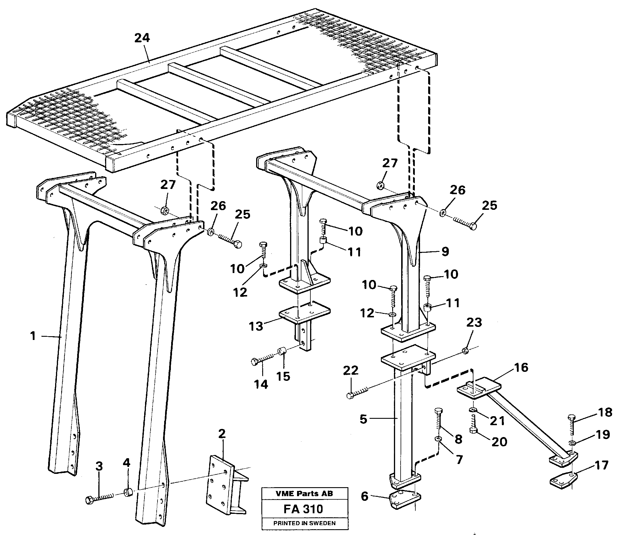 Protection over drivers cab  14261347 — volvo parts diagram