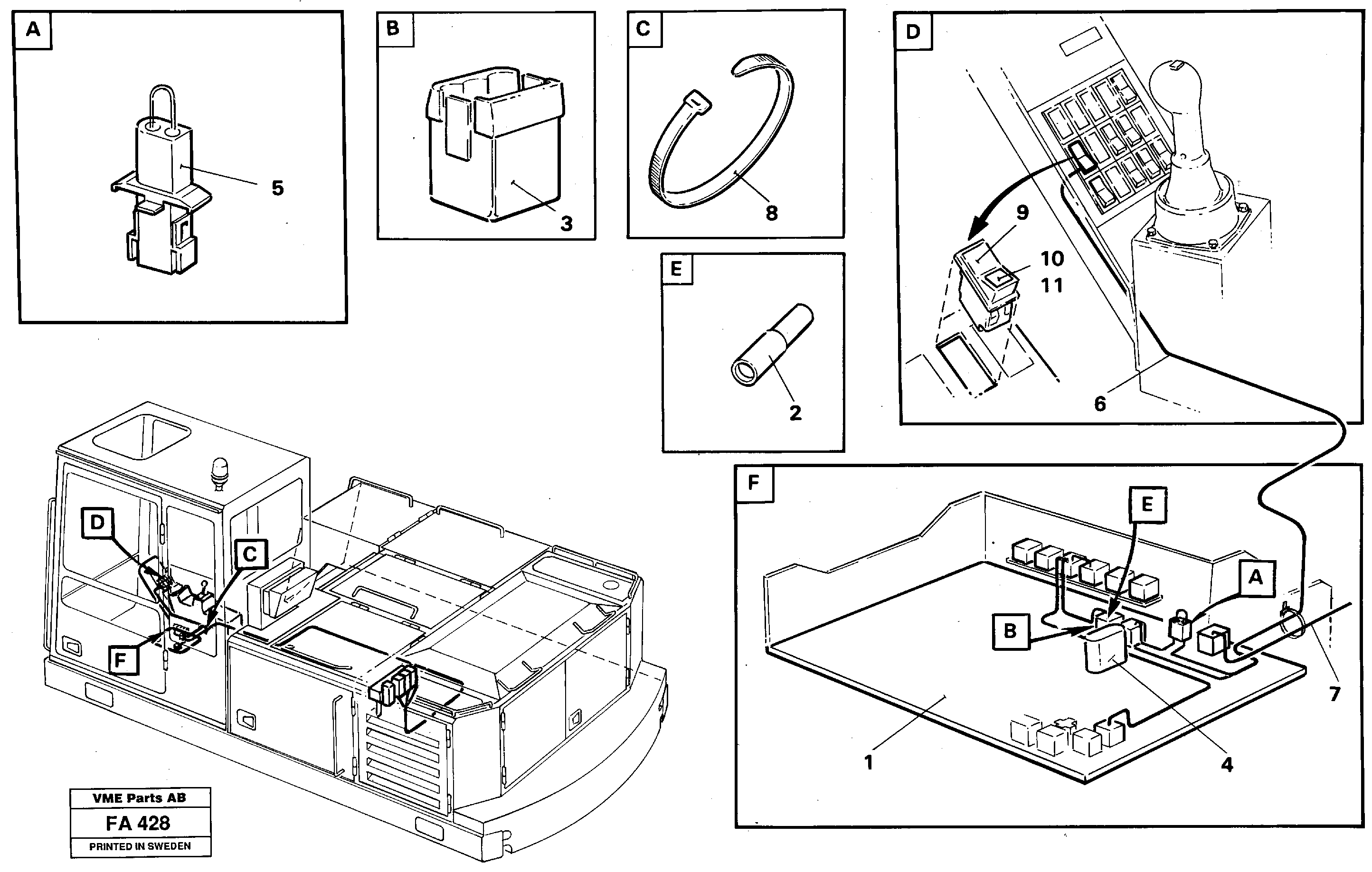 Electric inst. of hammer/shears for  adj. boom in base machine — volvo parts diagram