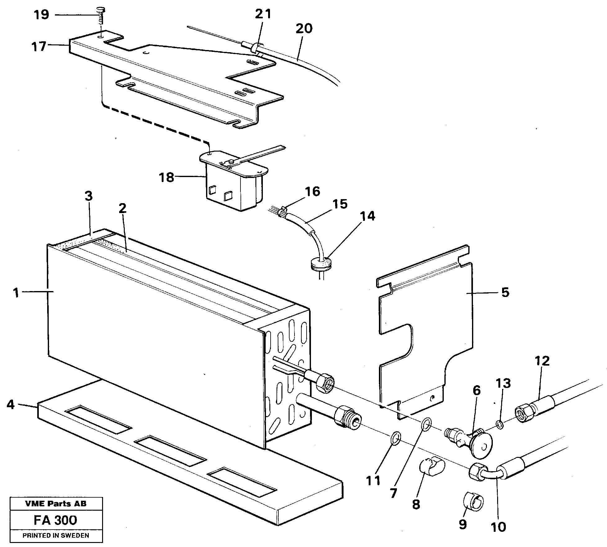 Evaporator with fitting parts Cooling agent, R12  14256846 — volvo parts diagram