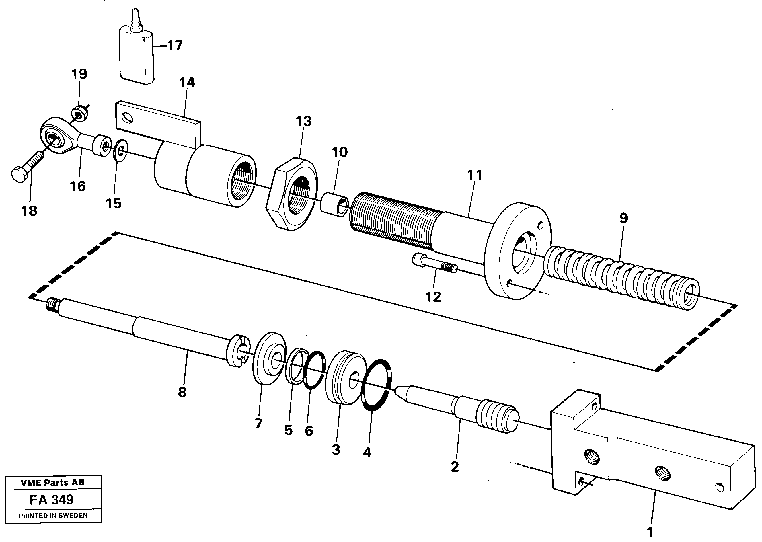 Hydraulic cylinder — volvo parts diagram