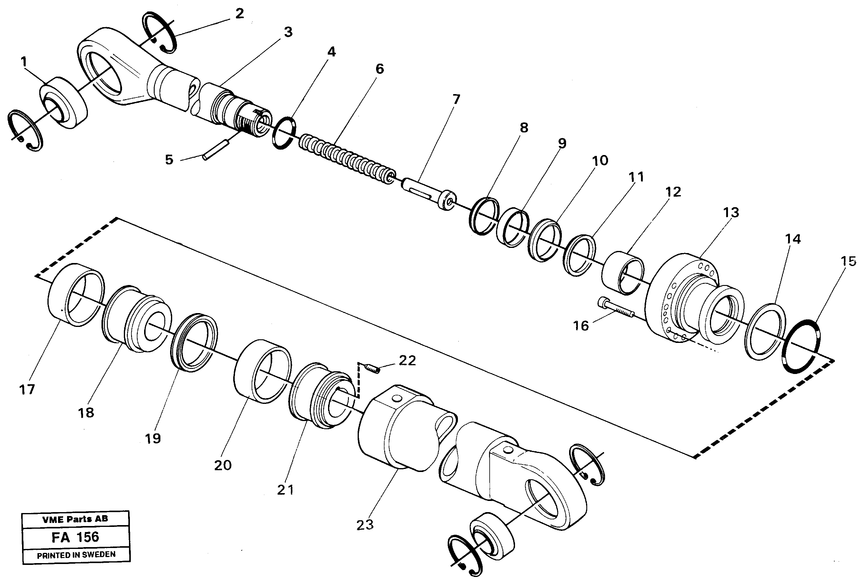 Dipper arm cylinder — volvo parts diagram