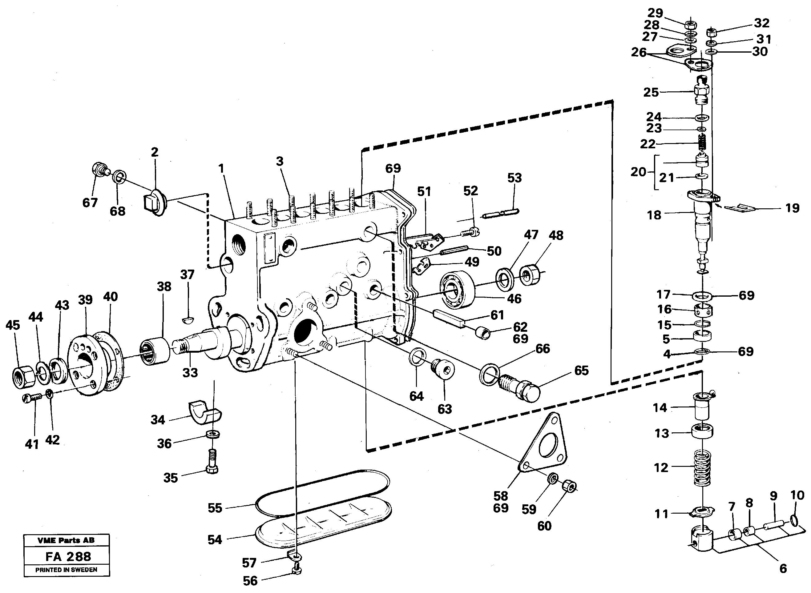 Injection pump  TD 61 GE — volvo parts diagram