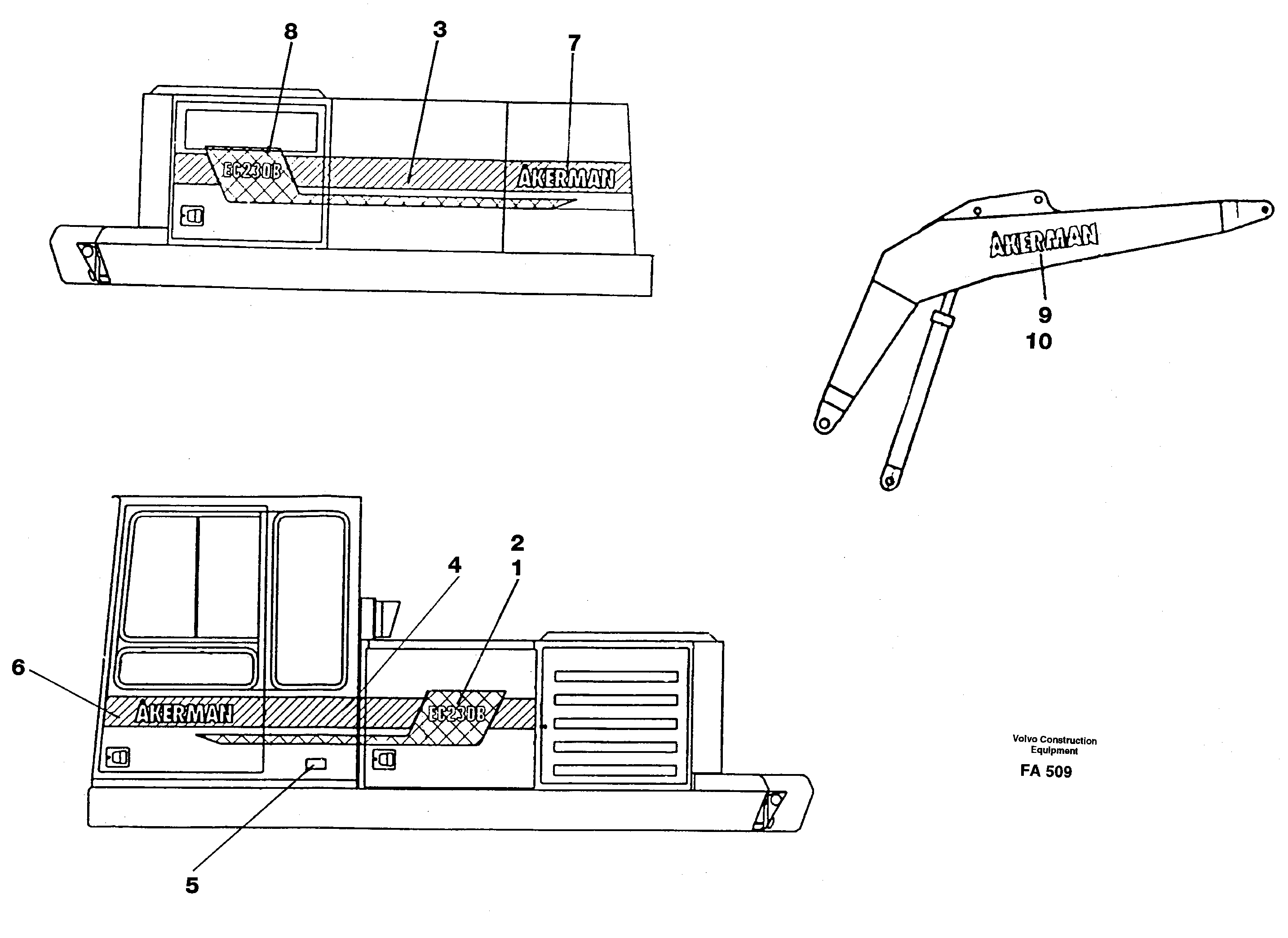 Stripes, outer location  SER NO 4643+4347- — volvo parts diagram
