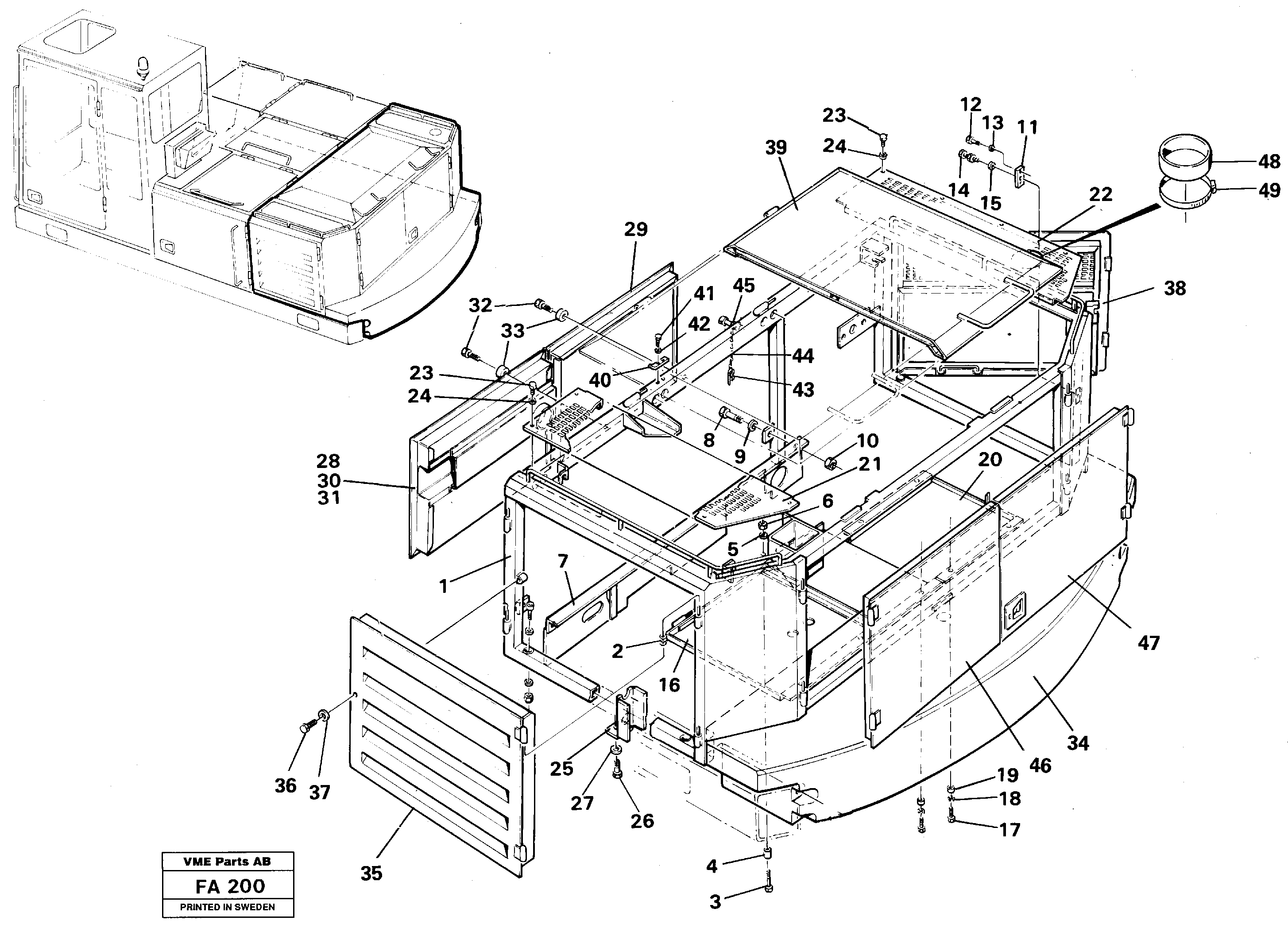 Engine cover, Rear — volvo parts diagram
